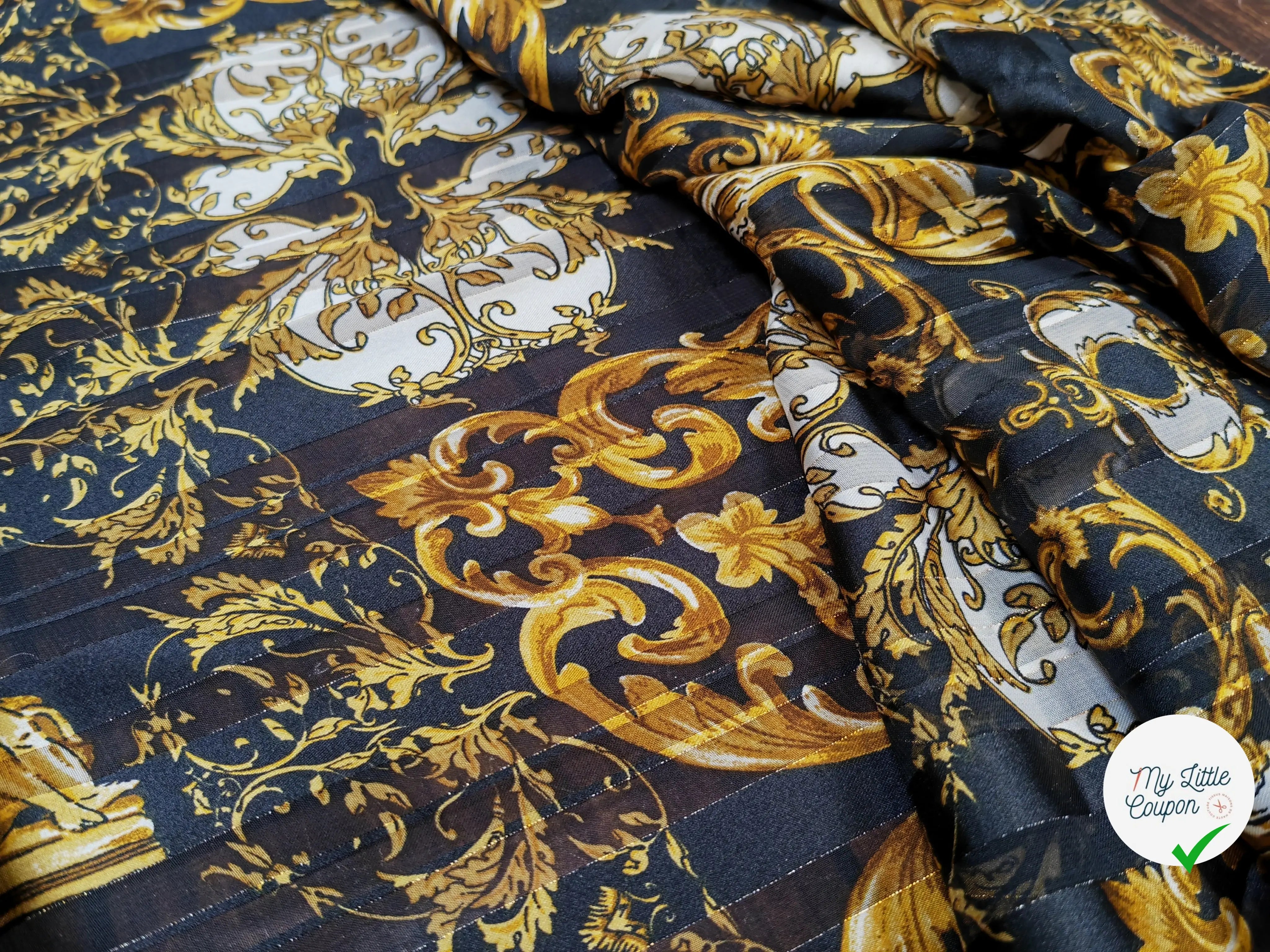 MOUSSELINE ORNEMENTS ROYAL FOND NOIR - My Little Coupon