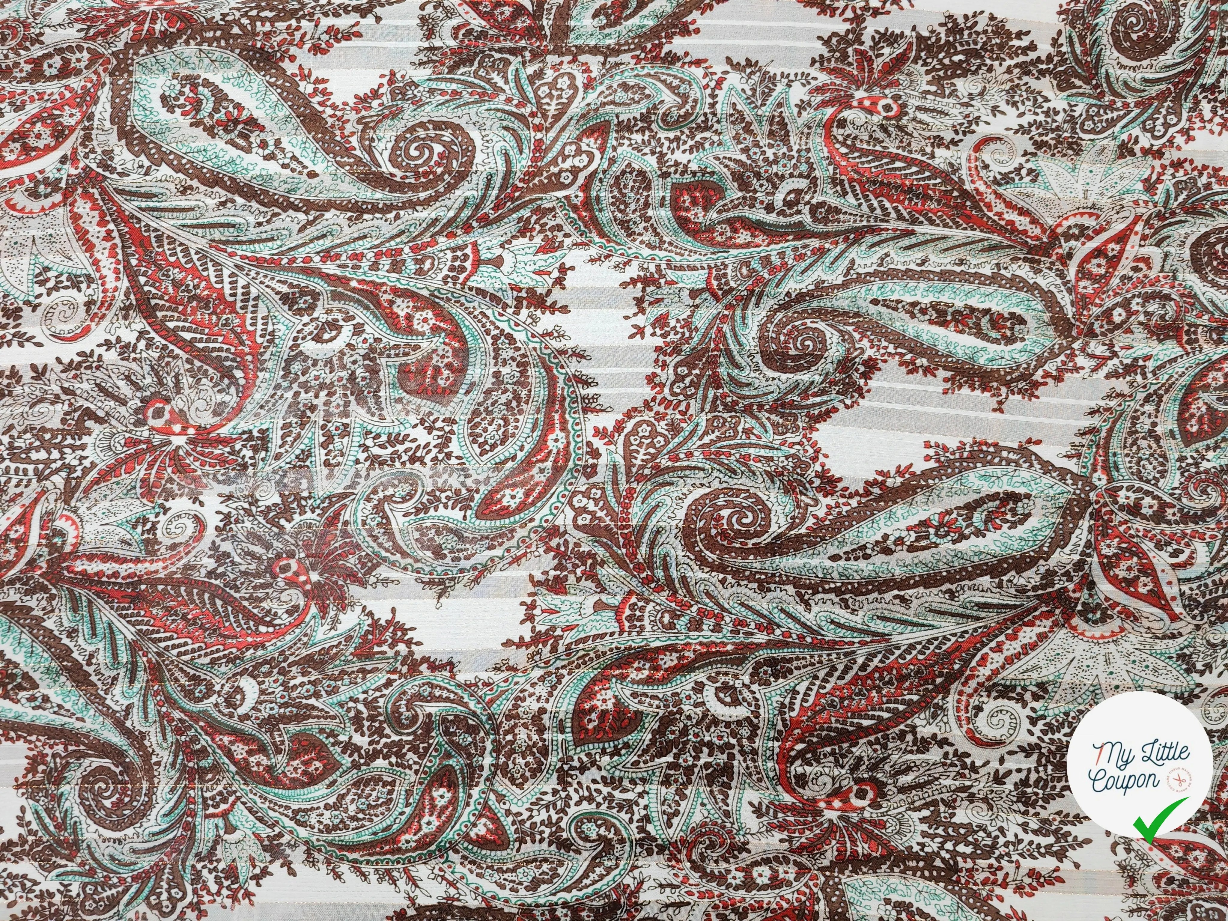 MOUSSELINE OSLOW MOTIF BANDANA ROUGE & VERT - My Little Coupon