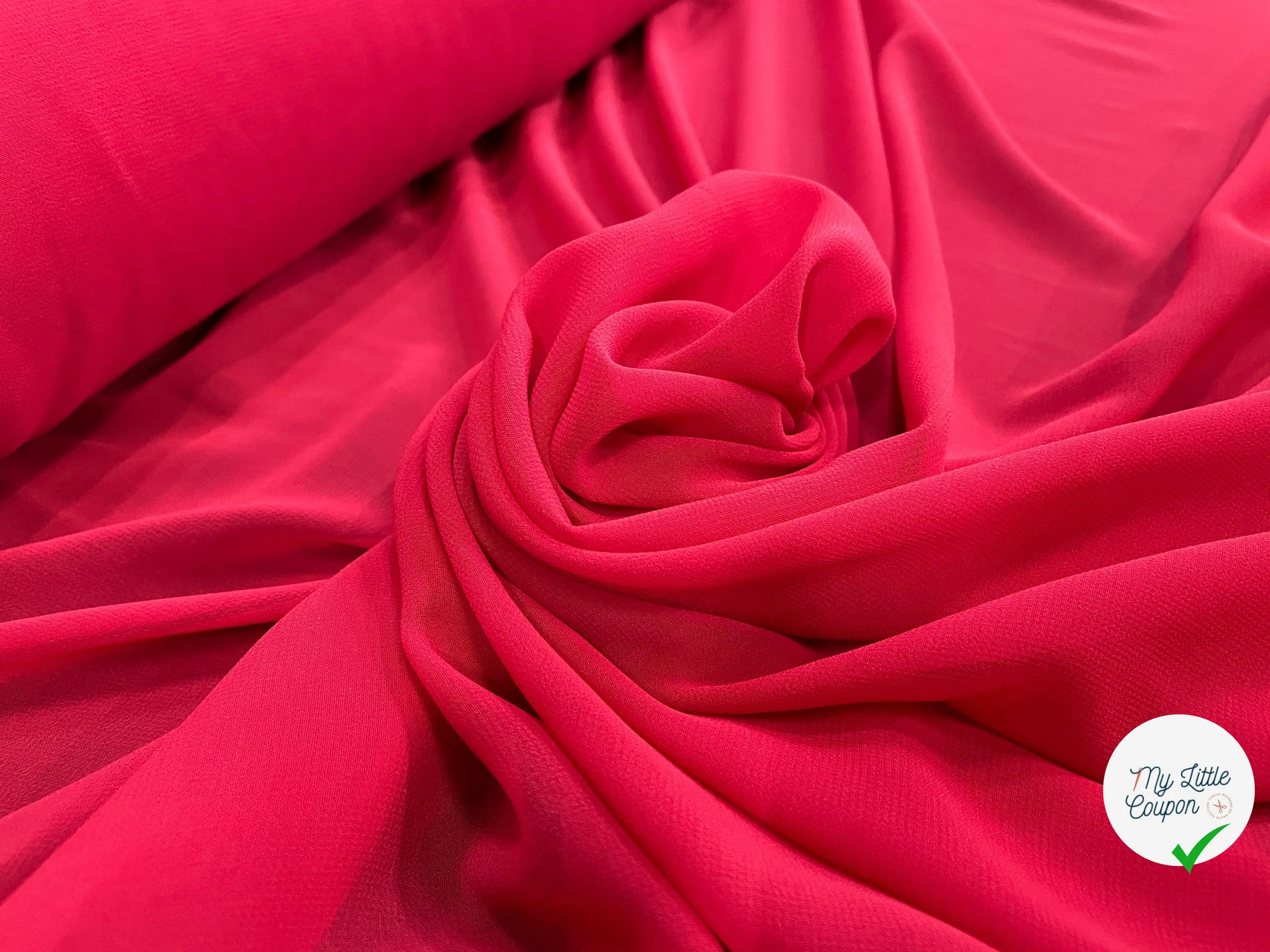 MOUSSELINE ROSE RUBIS - My Little Coupon - tissu - coudre