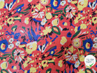 MOUSSELINE TÂCHE DE FLEURS FOND ROUGE - My Little Coupon