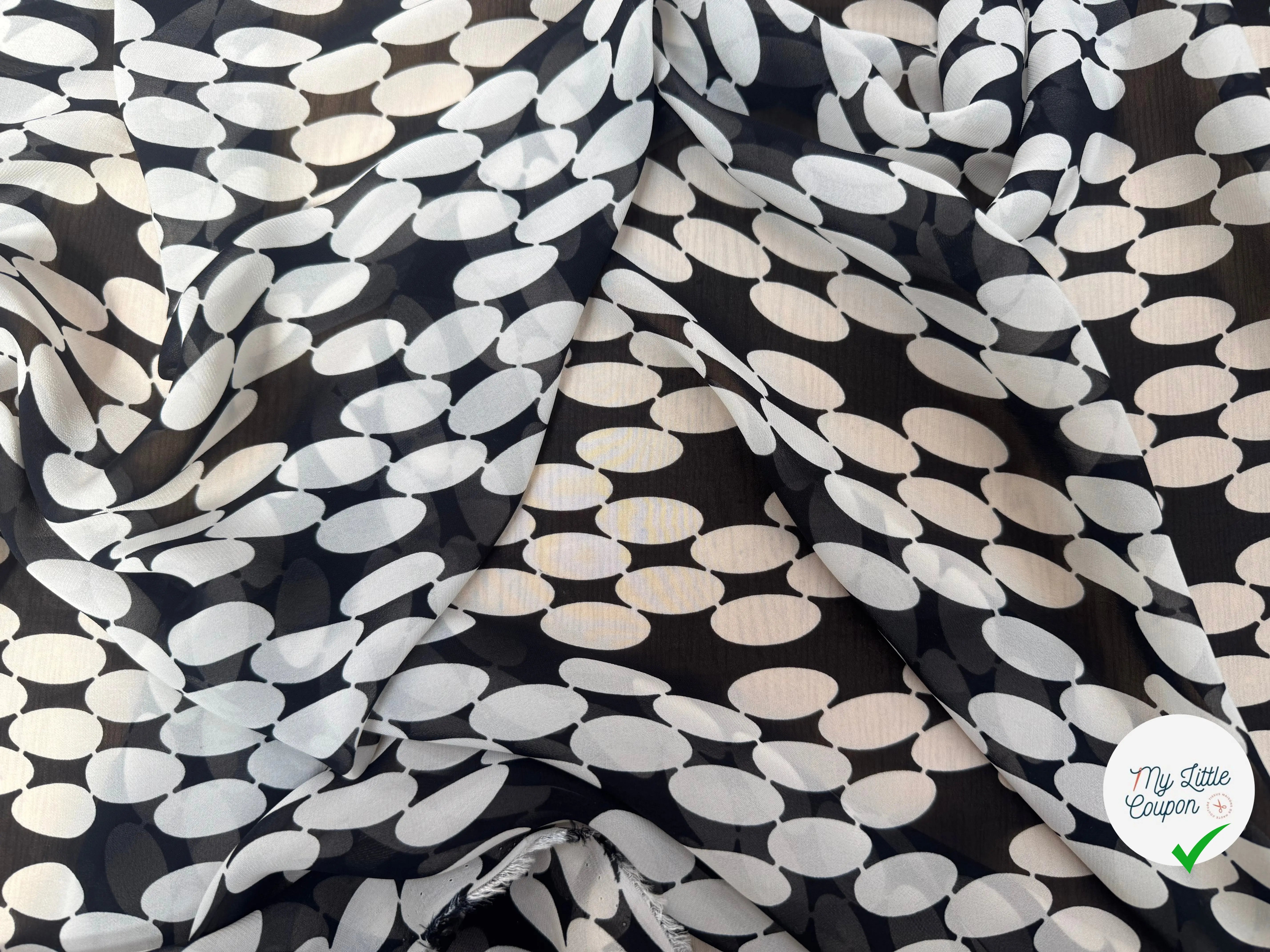 MOUSSELINE VISCOSE FIND NOIR POIDS BLANC - My Little Coupon