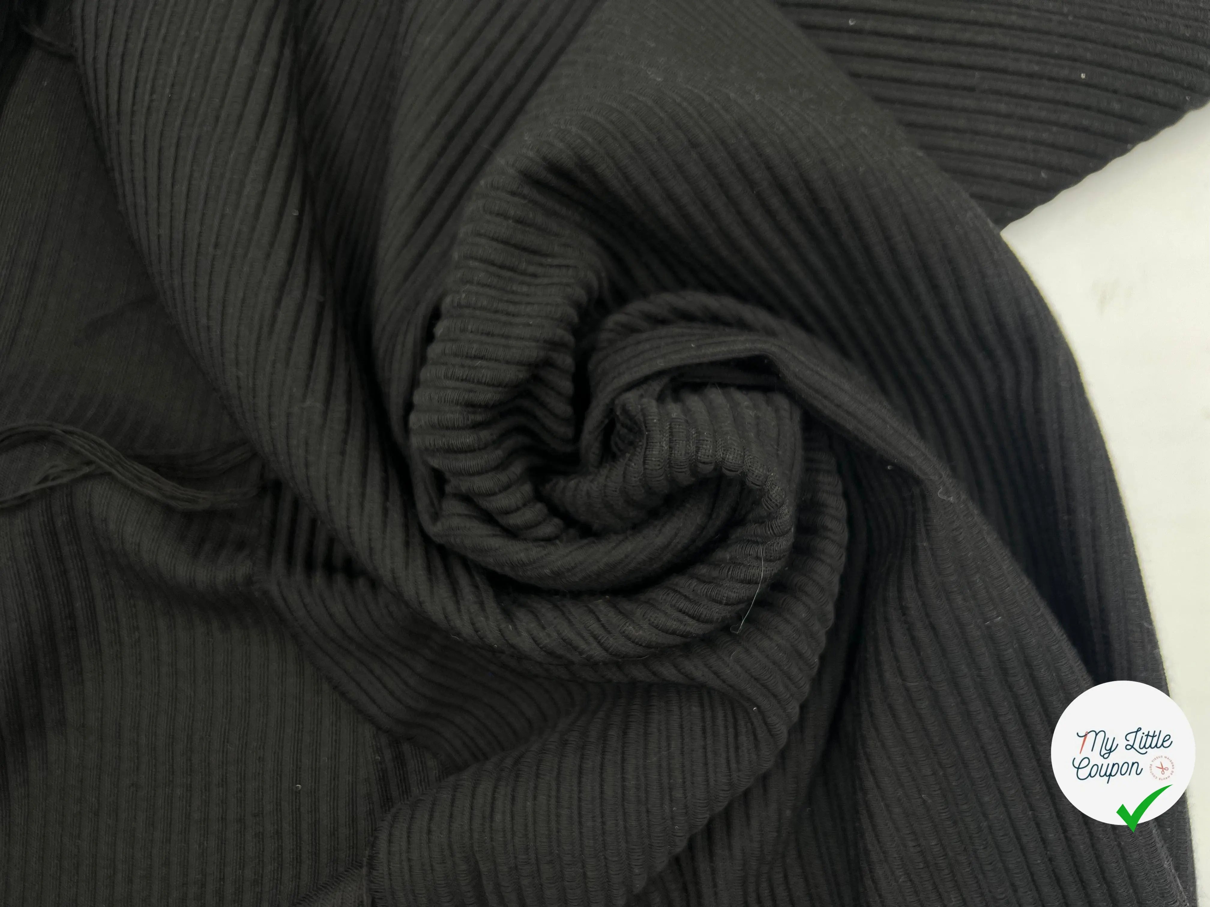 MAILLE OTTOMAN NOIRE - coupon de tissu de 3 mètres - My Little Coupon - tissu - coudre