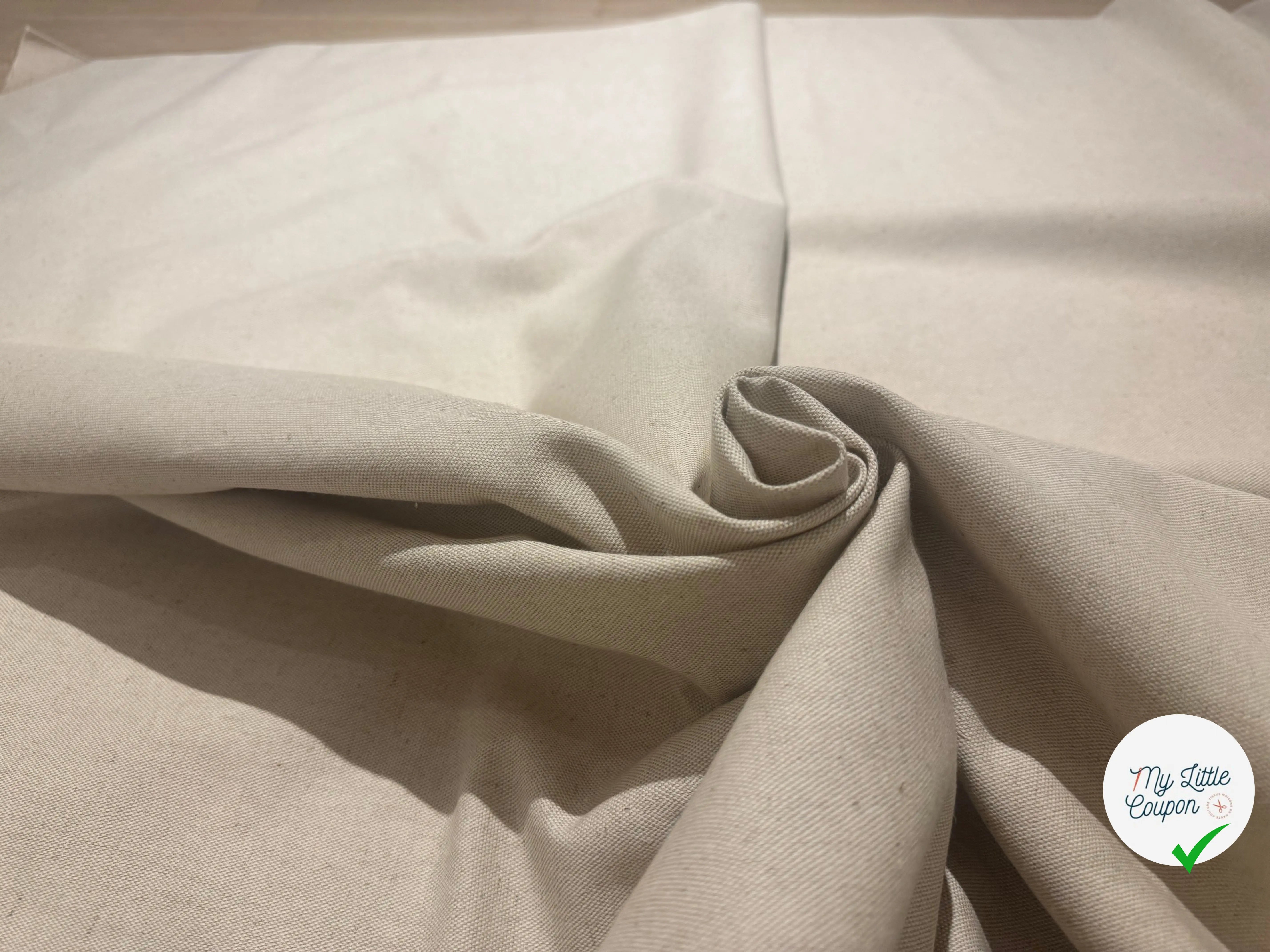 NATTÉ  COTON LIN NATUREL LABEL FRANCE TERRE TEXTILE LAIZE 2M80 - My Little Coupon