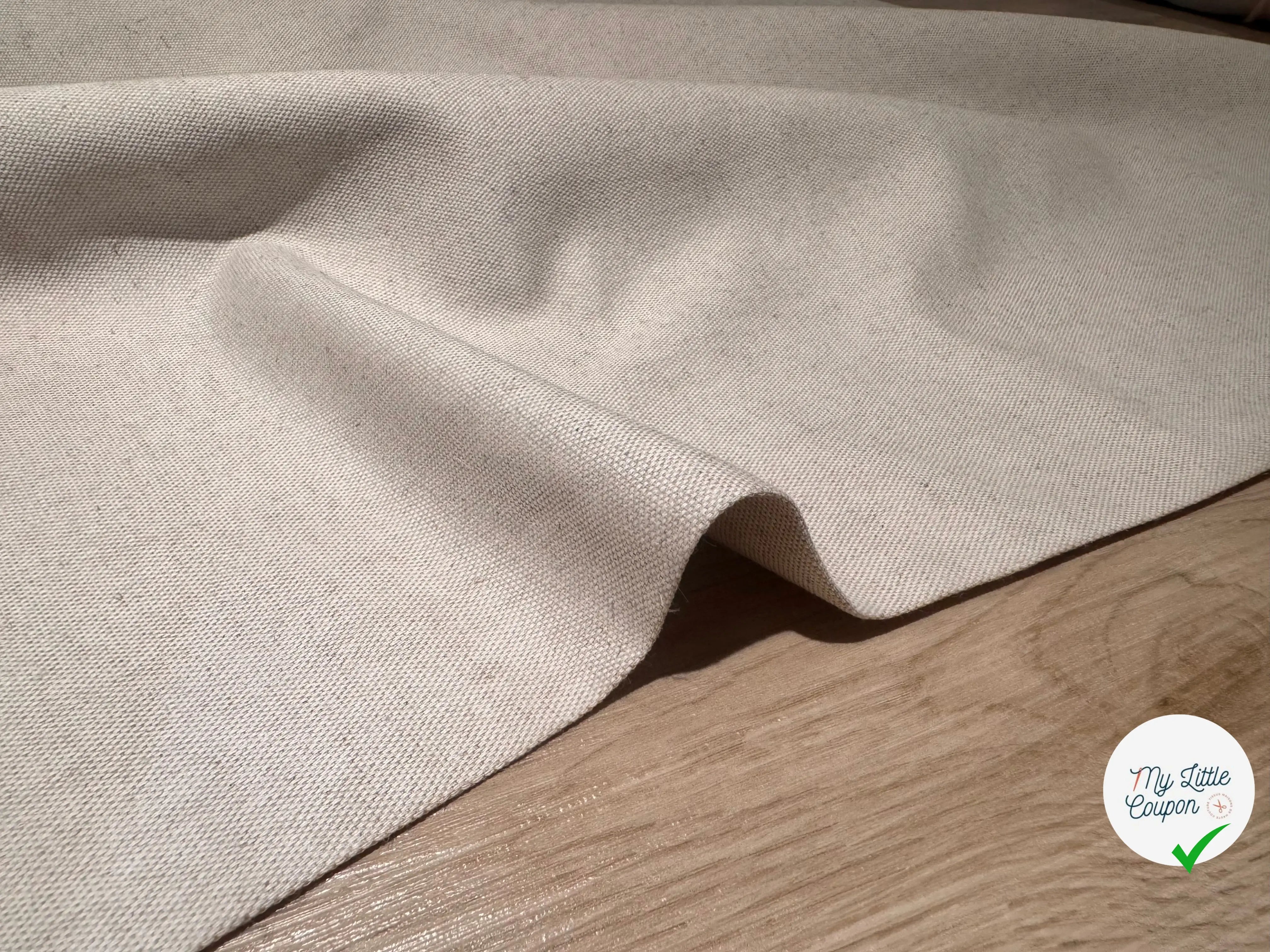 NATTÉ  COTON LIN NATUREL LABEL FRANCE TERRE TEXTILE LAIZE 2M80 - My Little Coupon