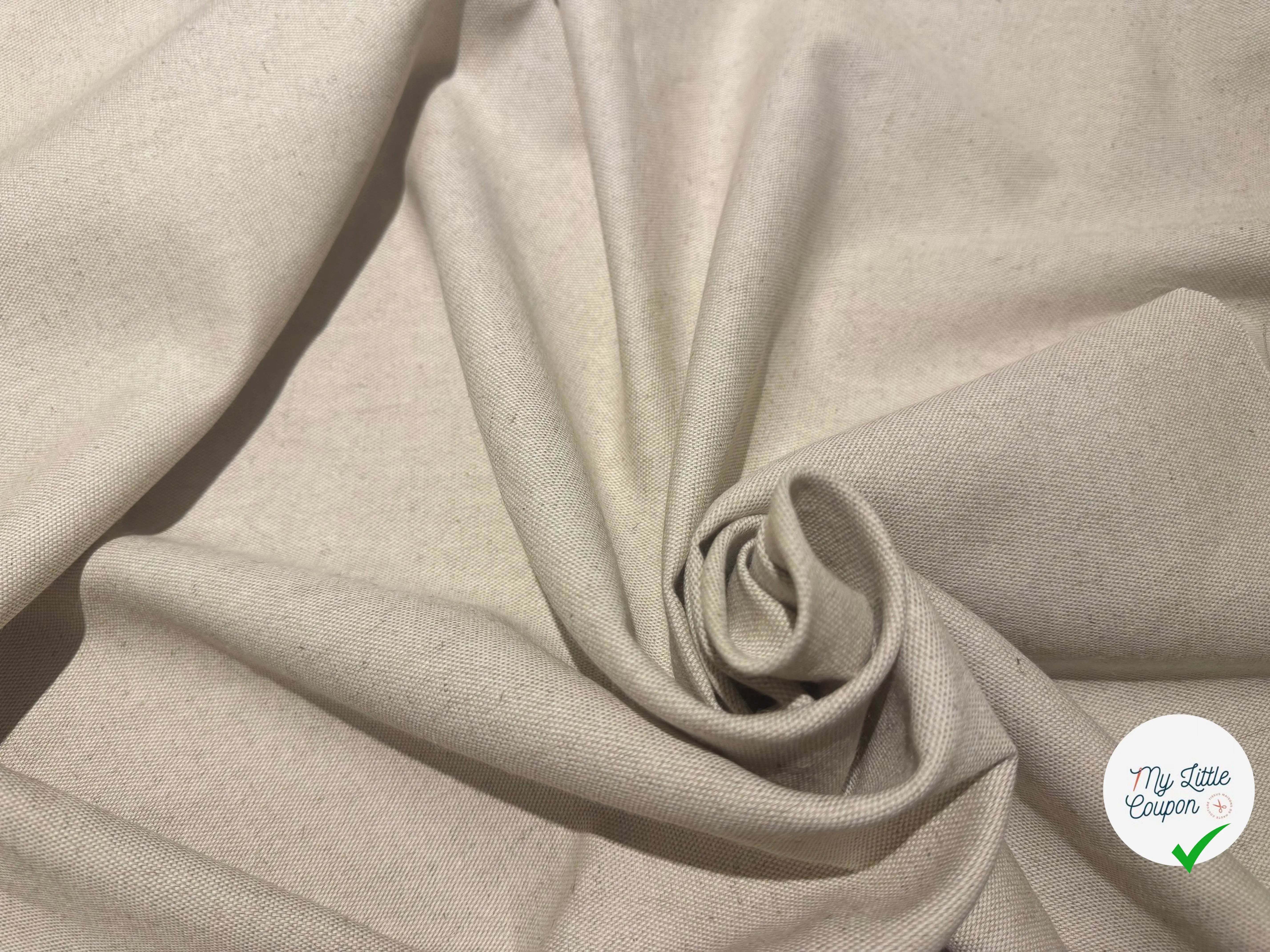 NATTÉ  COTON LIN NATUREL LABEL FRANCE TERRE TEXTILE LAIZE 2M80 - My Little Coupon