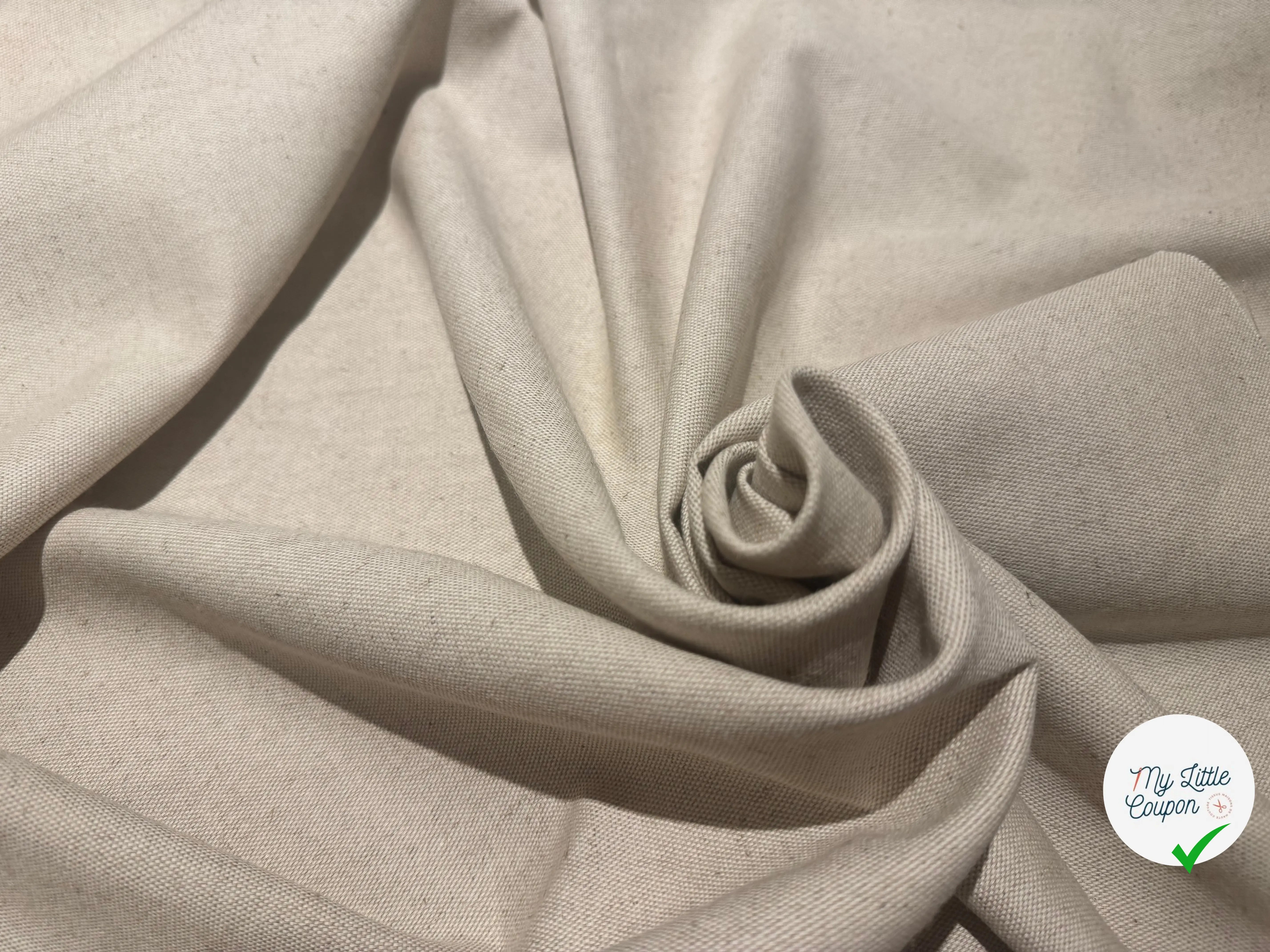 NATTÉ  COTON LIN NATUREL LABEL FRANCE TERRE TEXTILE LAIZE 2M80 - My Little Coupon