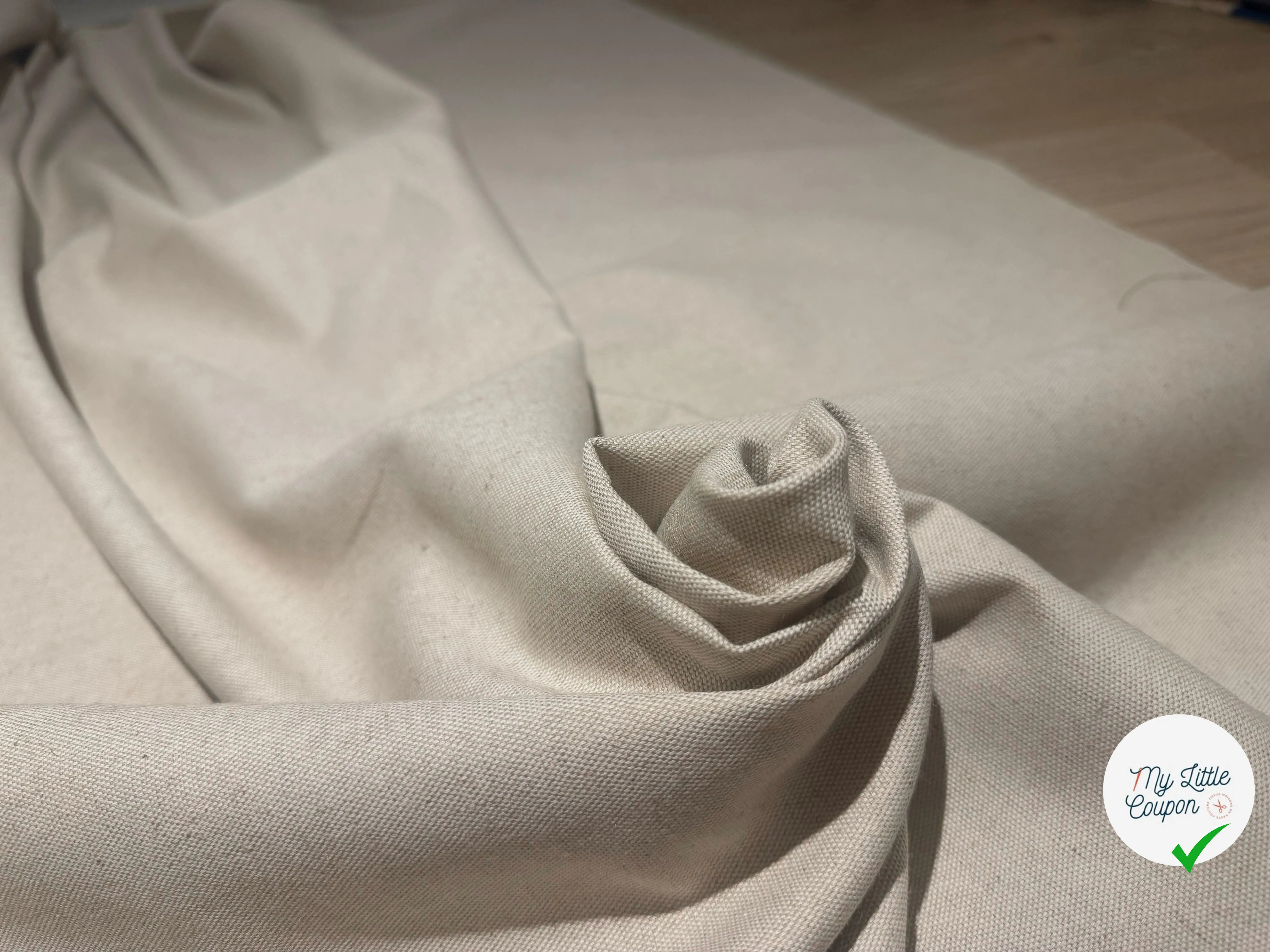 NATTÉ  COTON LIN NATUREL LABEL FRANCE TERRE TEXTILE LAIZE 2M80 - My Little Coupon