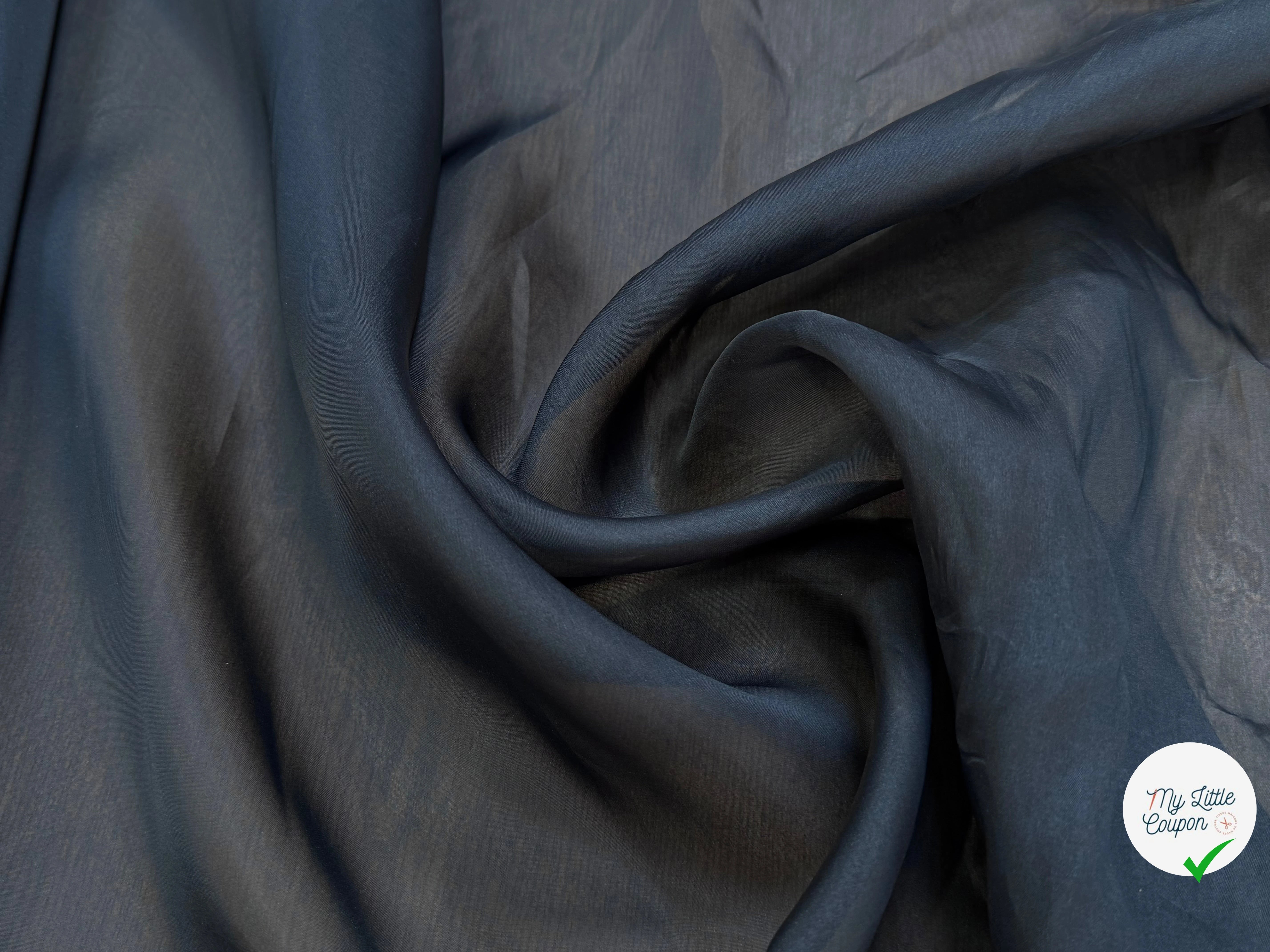 ORGANZA DE SOIE BLEU MARINE 80 - My Little Coupon