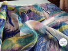 ORGANZA DE SOIE IMPRIMÉ GRAPHIQUE OCÉAN BLEU RAPPEL DE JAUNE - My Little Coupon
