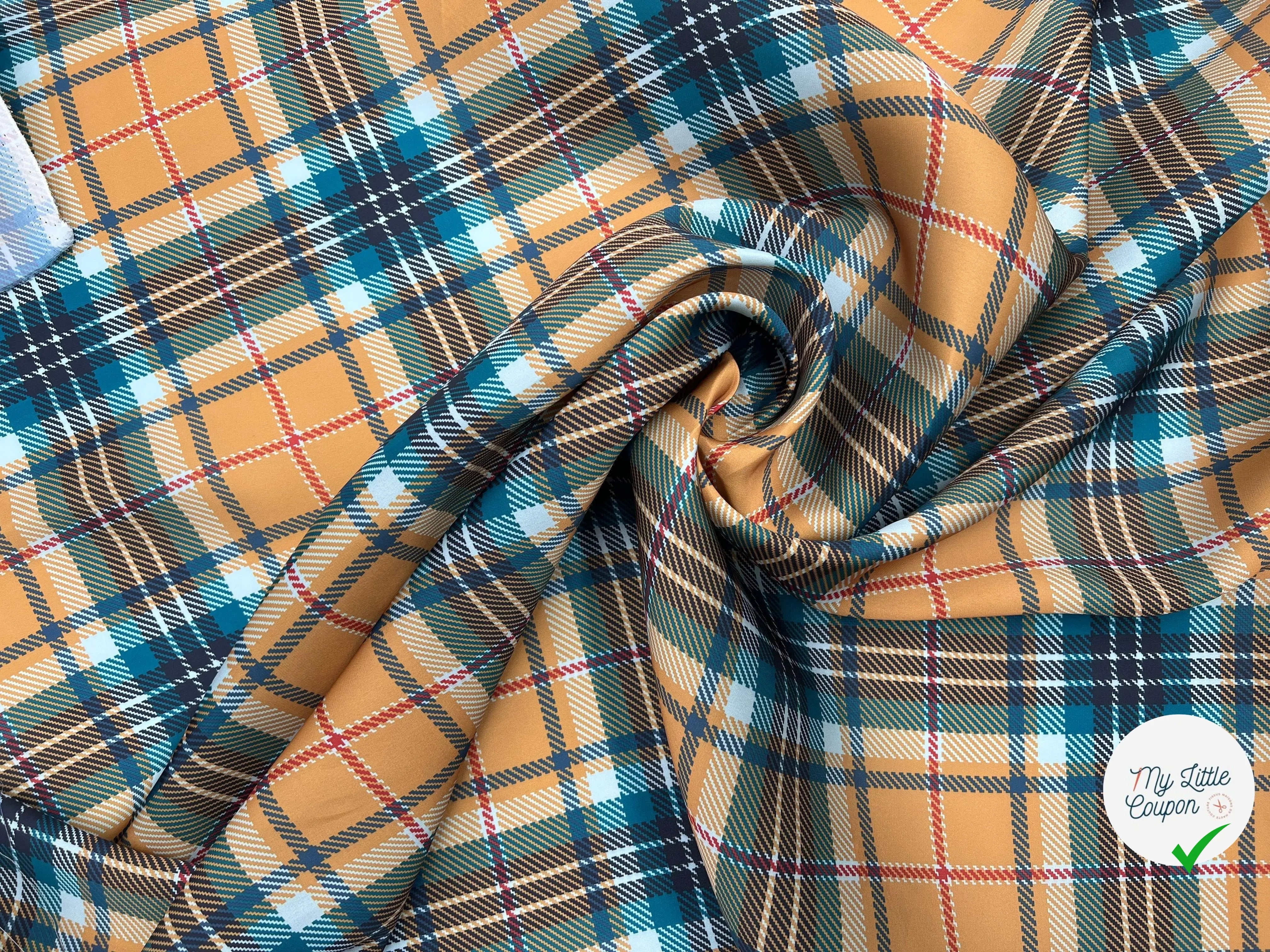 ORGANZA IMPRIMÉ TARTAN MULTICOLORE - My Little Coupon - tissu - coudre