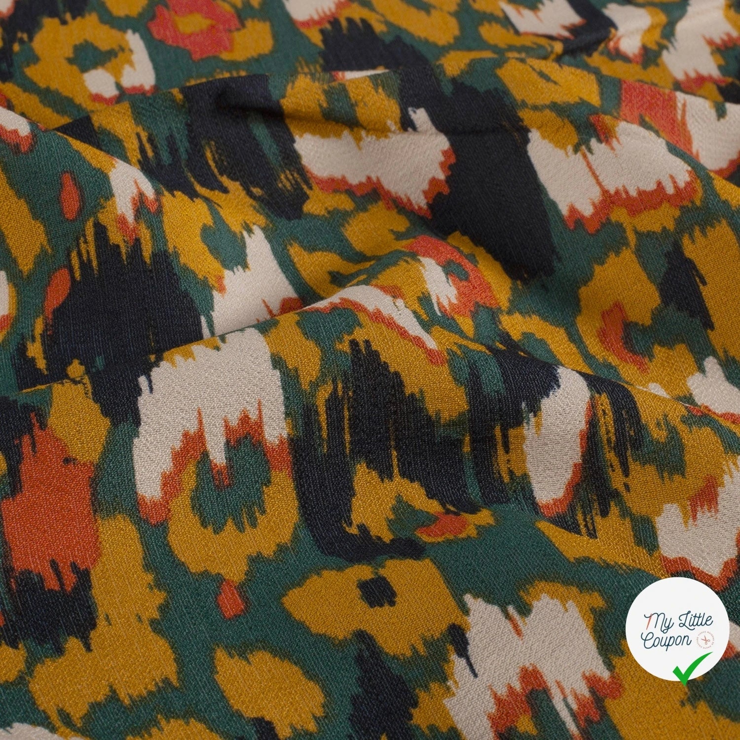 Ottoman de viscose abstrait bleu canard