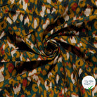 Ottoman de viscose abstrait bleu canard