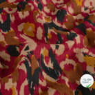 Ottoman de viscose abstrait bordeaux