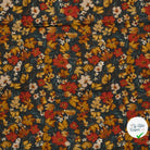 Ottoman de viscose fleurs brique
