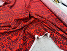 OTTOMAN STRETCH VISCOSE COTON IMRIMÉ GÉOMÉTRIQUE ORANGE - My Little Coupon