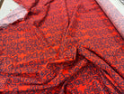 OTTOMAN STRETCH VISCOSE COTON IMRIMÉ GÉOMÉTRIQUE ORANGE - My Little Coupon
