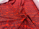 OTTOMAN STRETCH VISCOSE COTON IMRIMÉ GÉOMÉTRIQUE ORANGE - My Little Coupon