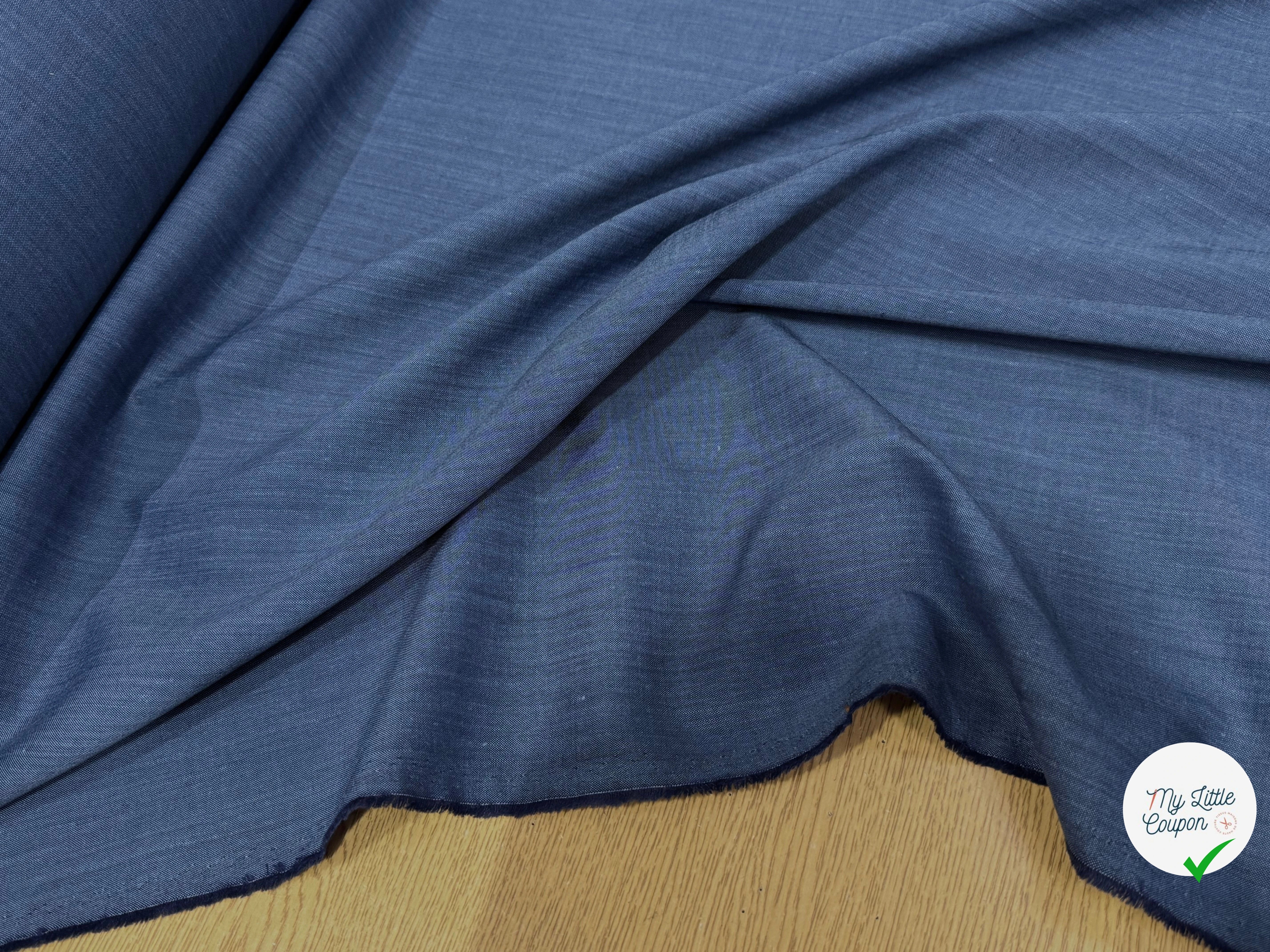 OXFORD DE LIN ET LAINE BLEU DENIM - My Little Coupon