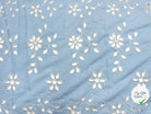 PERCALE BRODÉE MARGUERITE BLEU CIEL - My Little Coupon - tissu - coudre