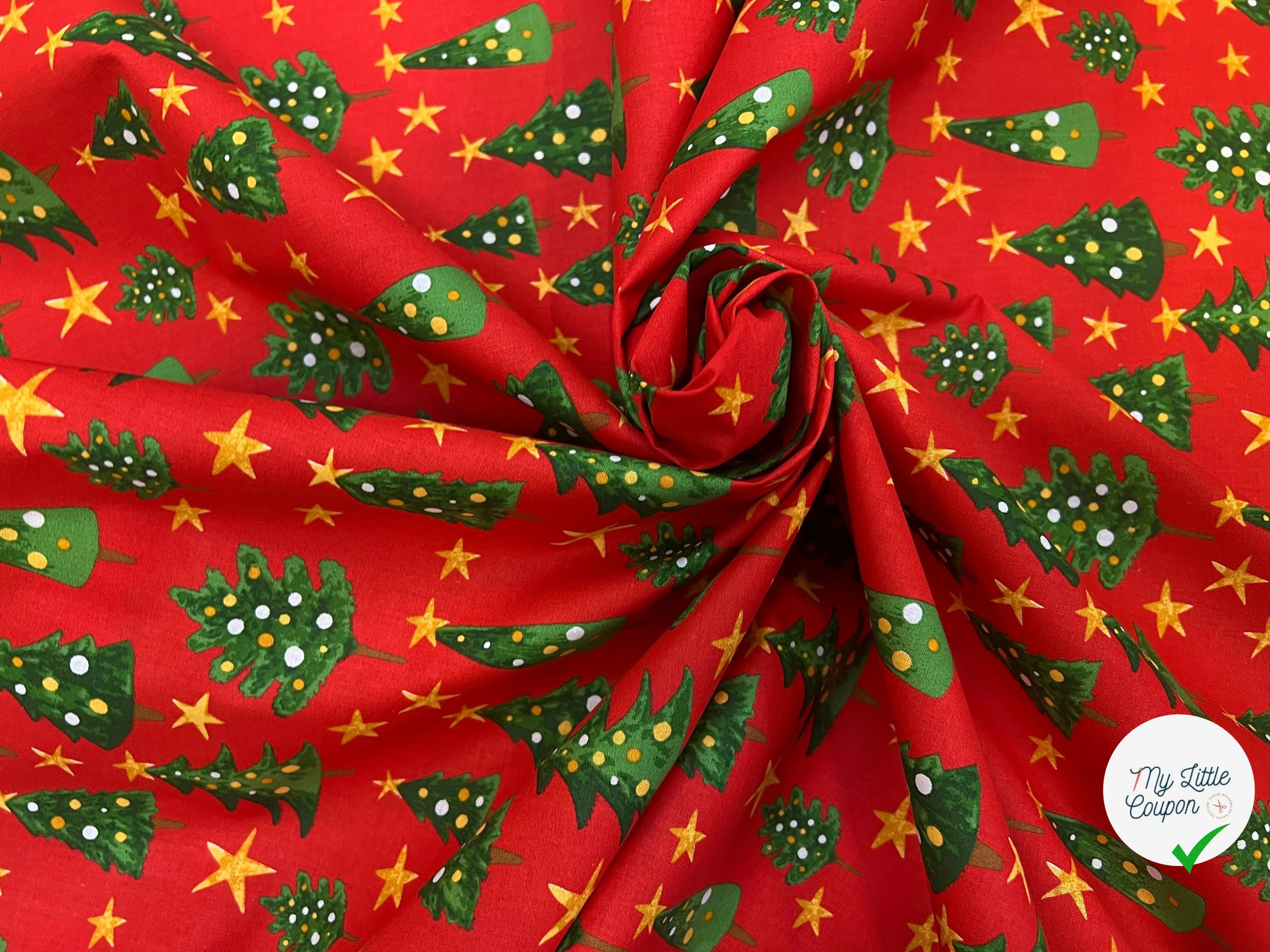 PERCALE COTON SOLVEIG ROUGE PRINT - My Little Coupon