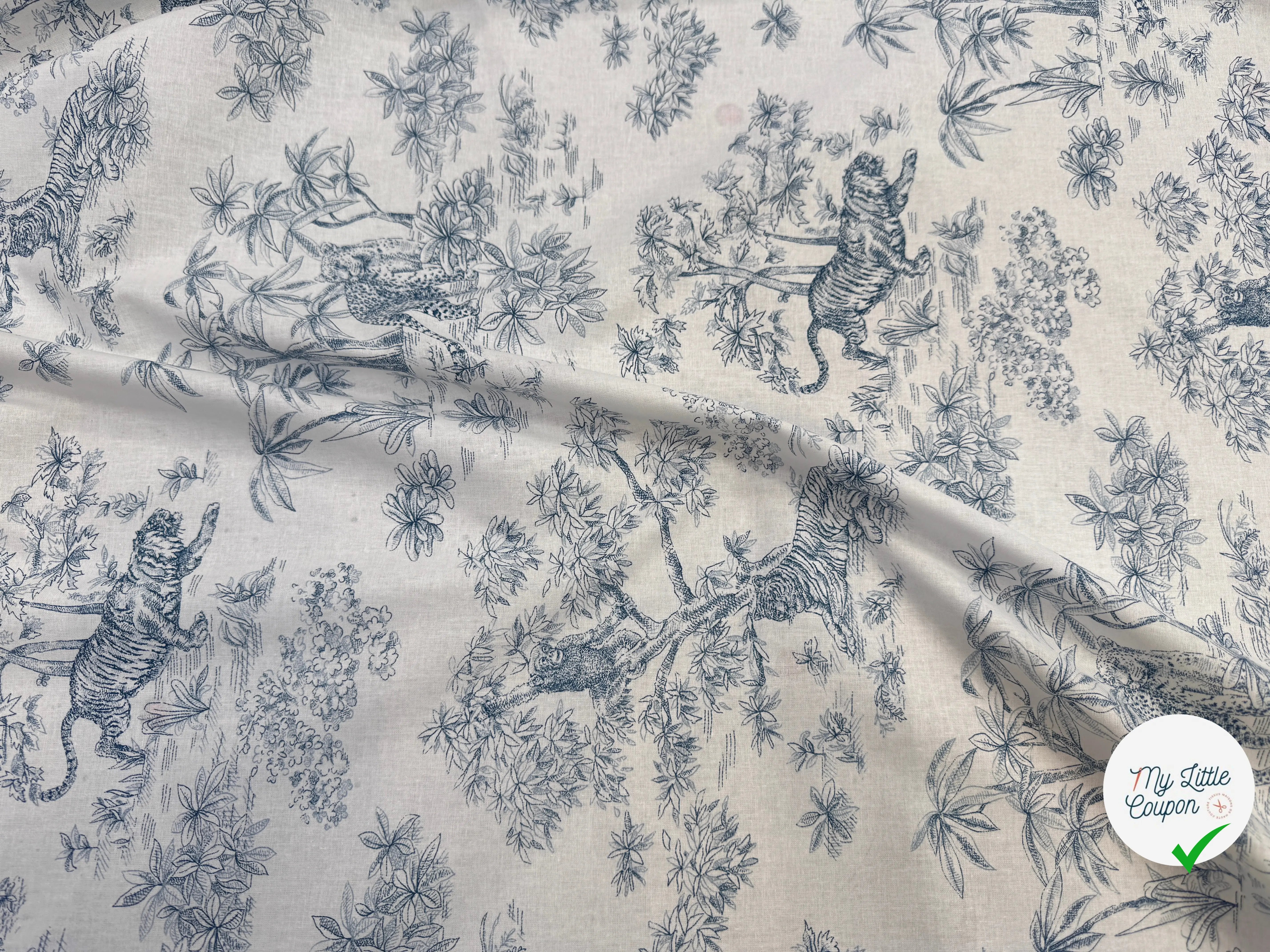 PERCALE DE COTON ACAJOU BLEU - My Little Coupon