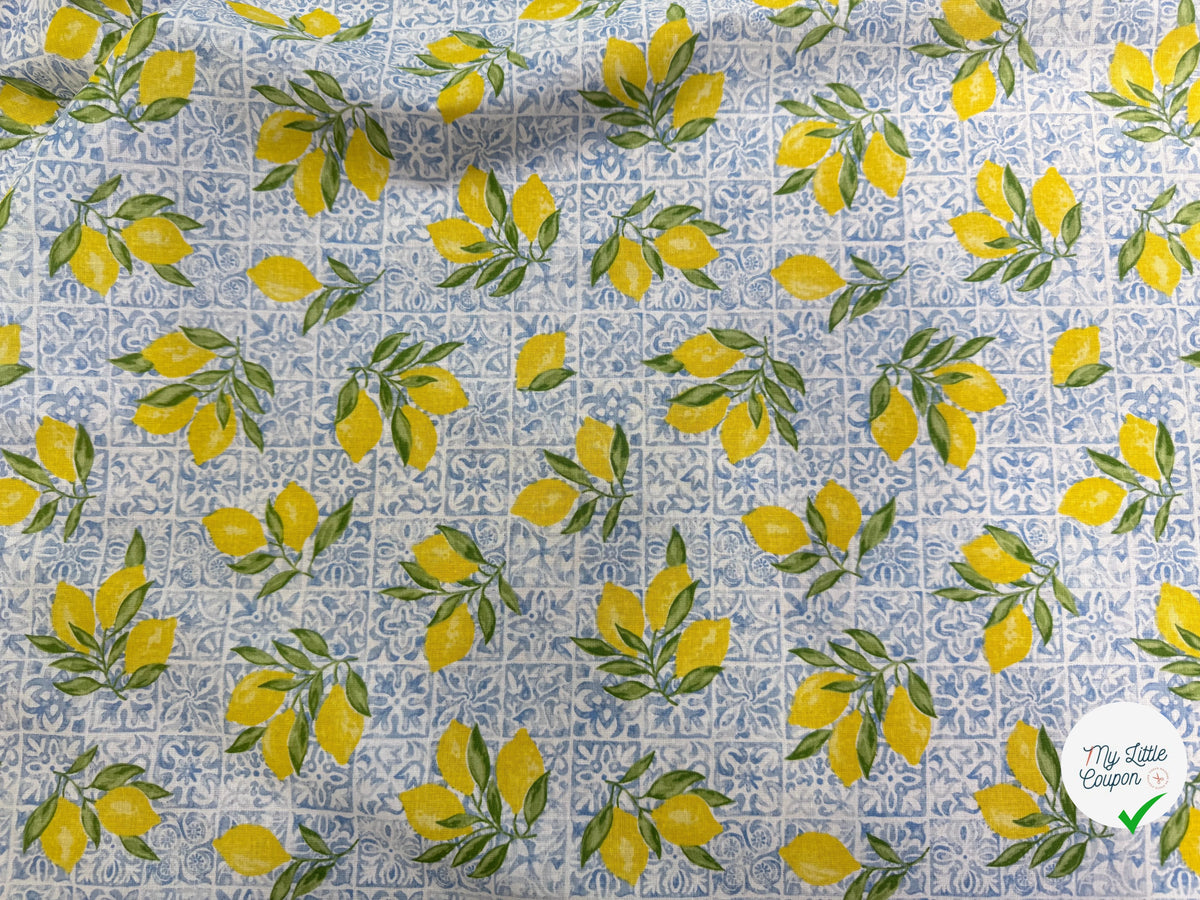 PERCALE DE COTON ALGARVE BLEU 150 CM - My Little Coupon