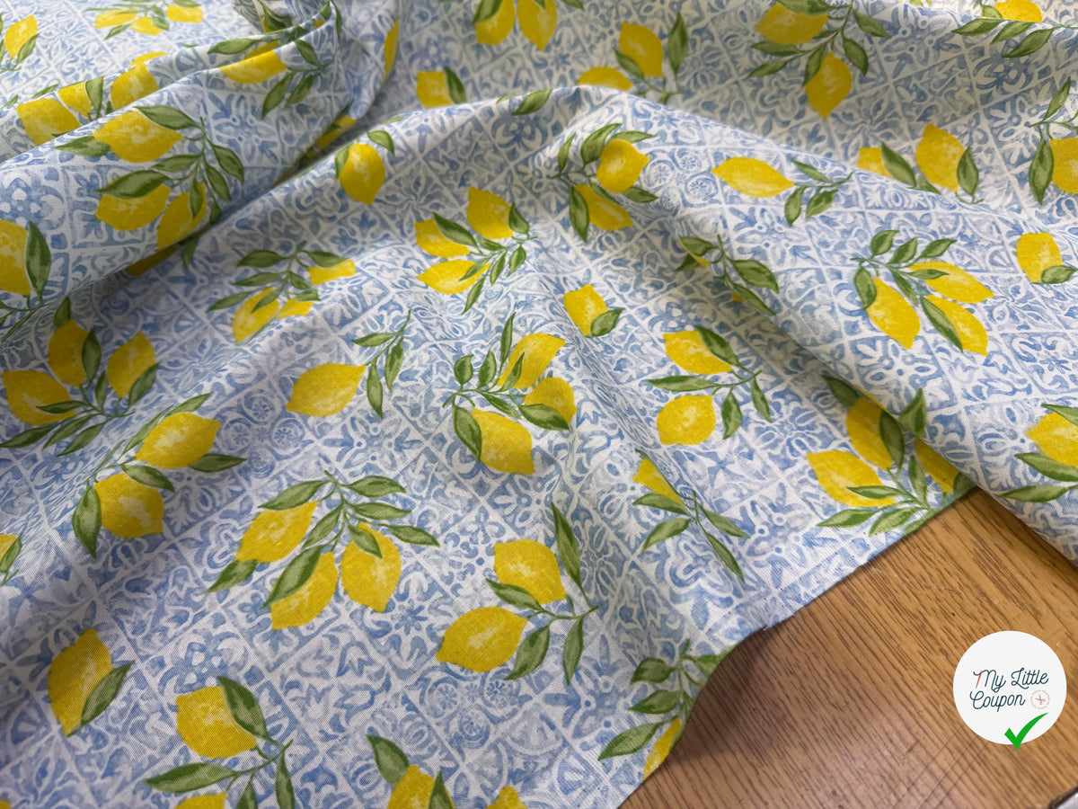 PERCALE DE COTON ALGARVE BLEU 150 CM - My Little Coupon