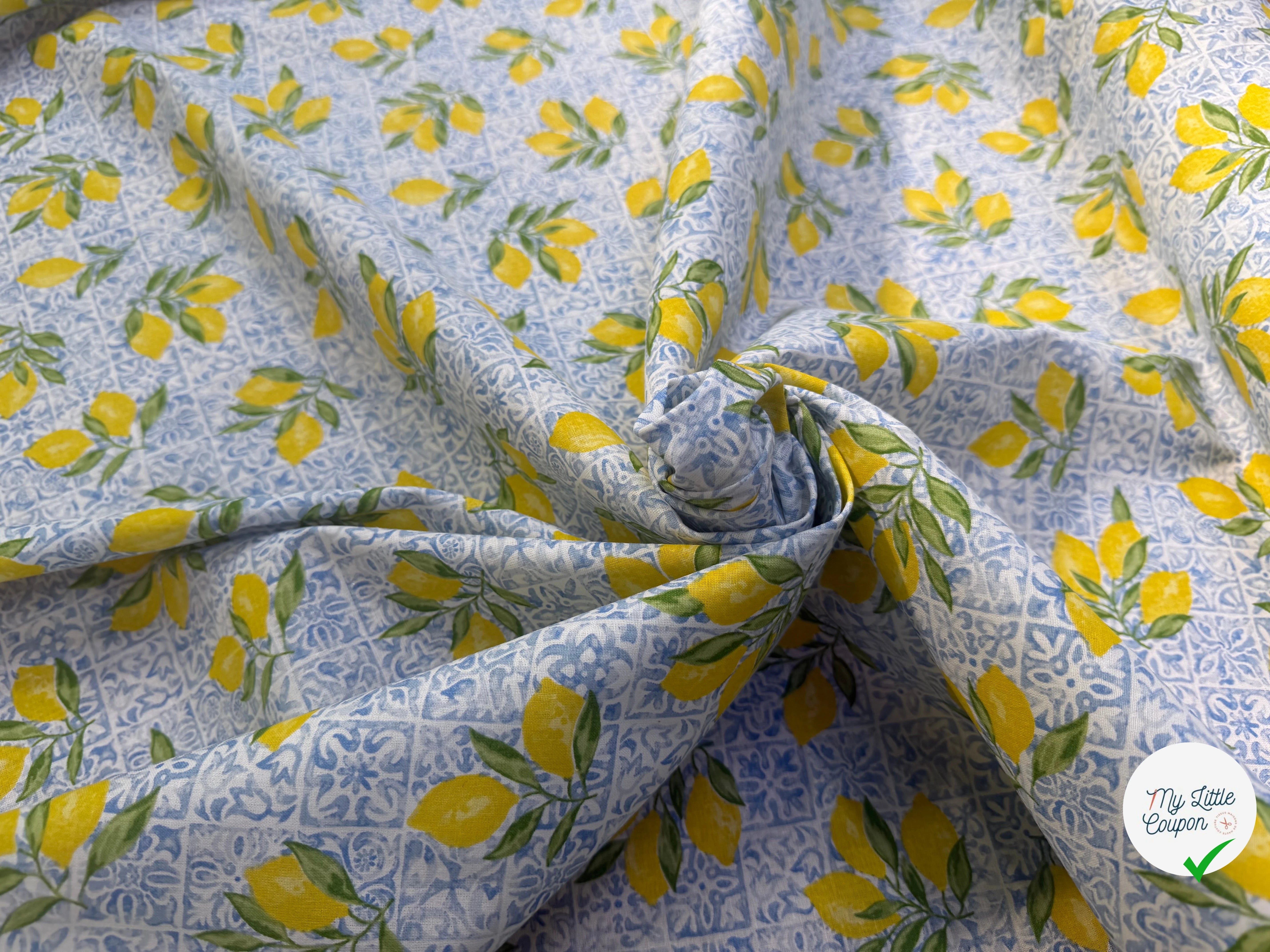 PERCALE DE COTON ALGARVE BLEU 150 CM - My Little Coupon