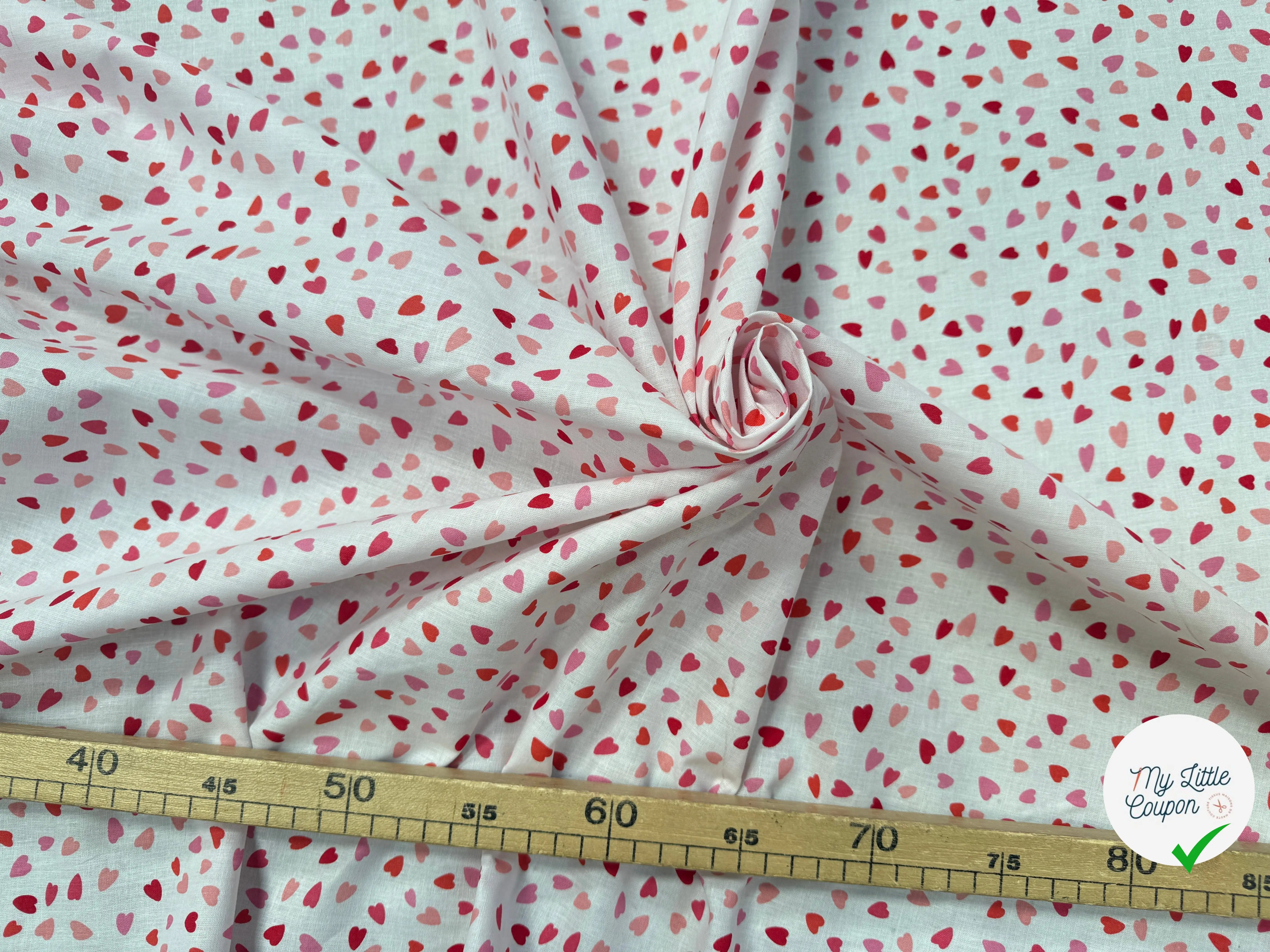 PERCALE DE COTON AMOUR BLANC - My Little Coupon