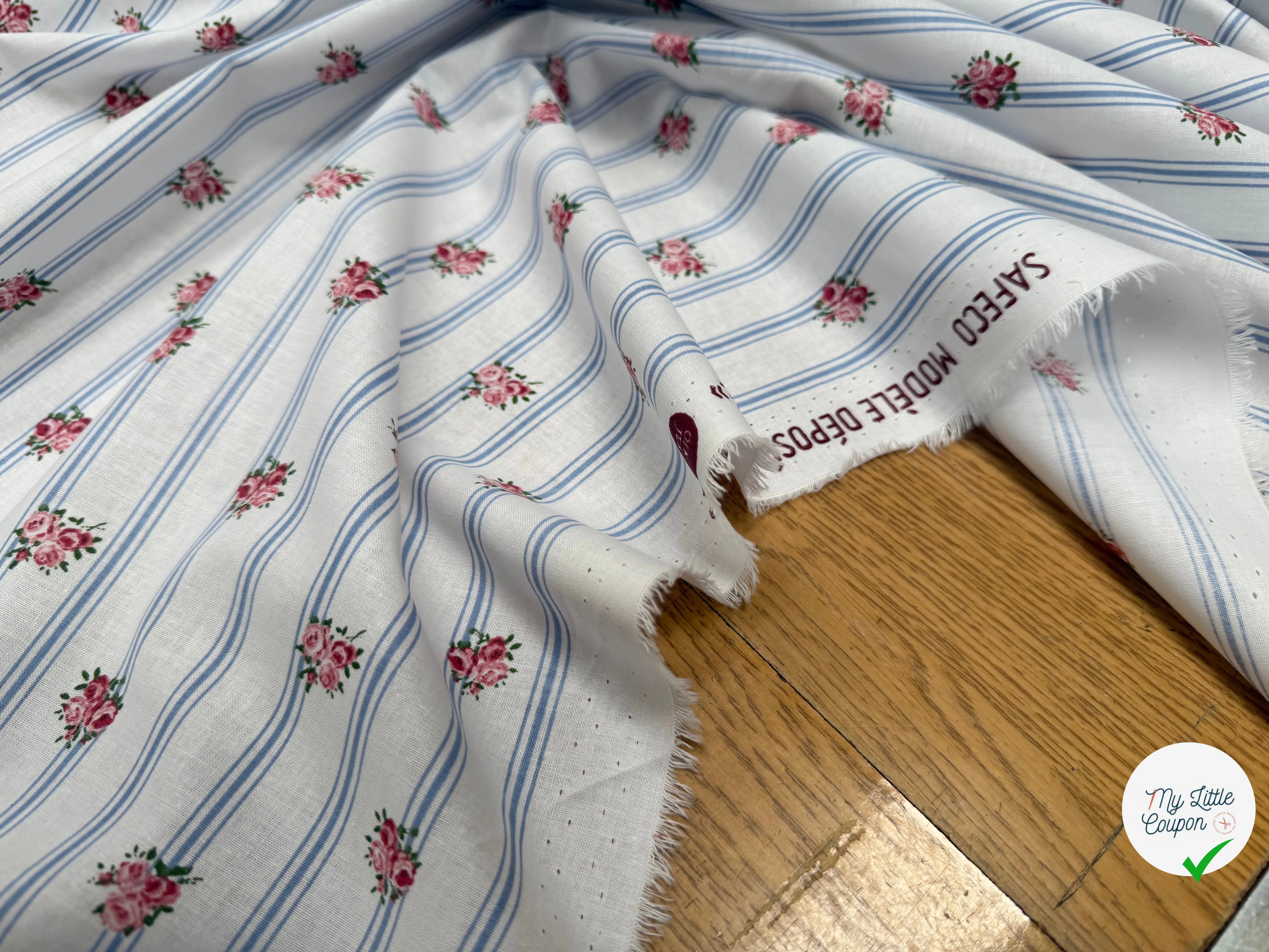 PERCALE DE COTON BATIFOLLE BLEU 150 CM - My Little Coupon