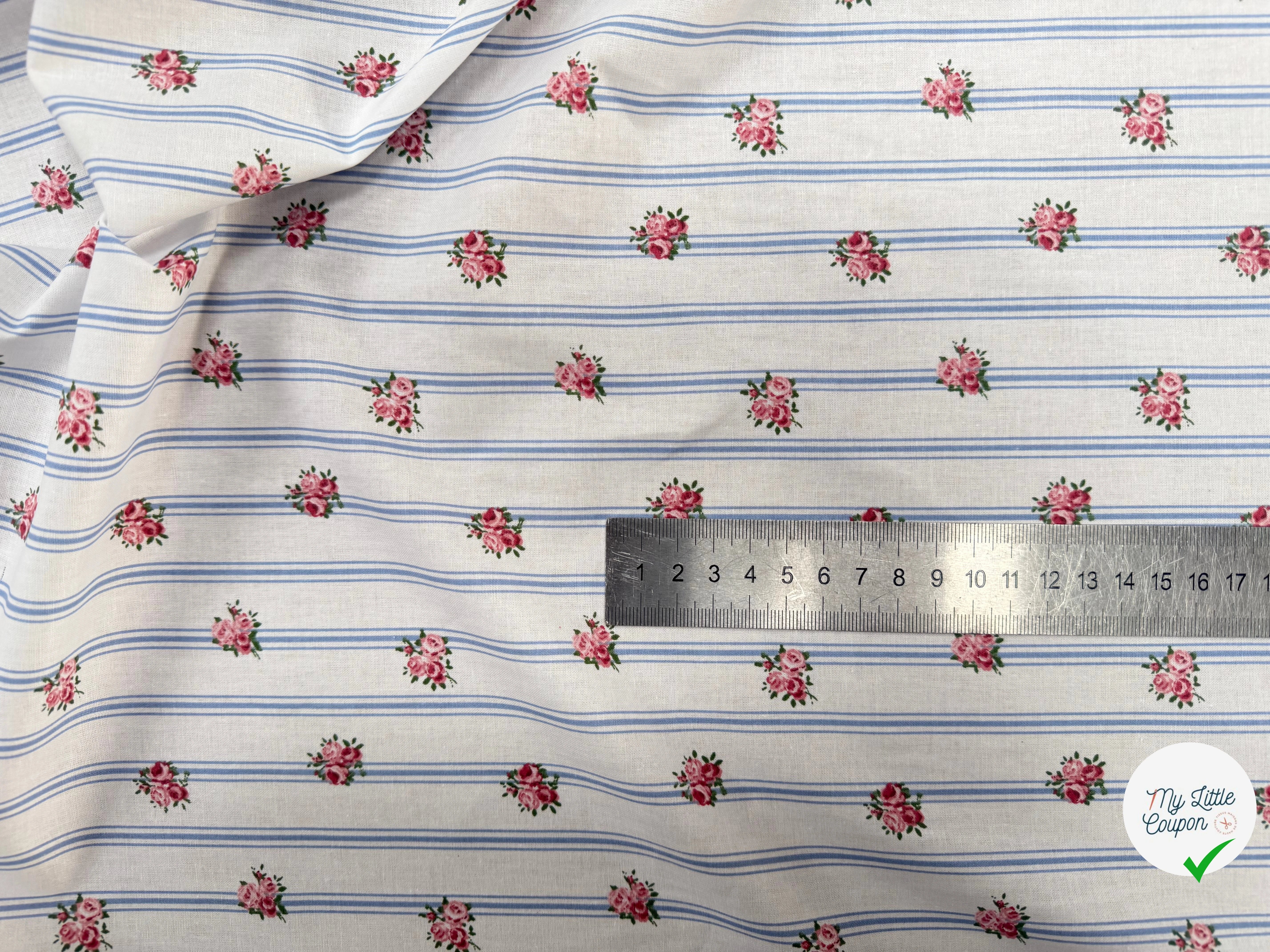 PERCALE DE COTON BATIFOLLE BLEU 150 CM - My Little Coupon
