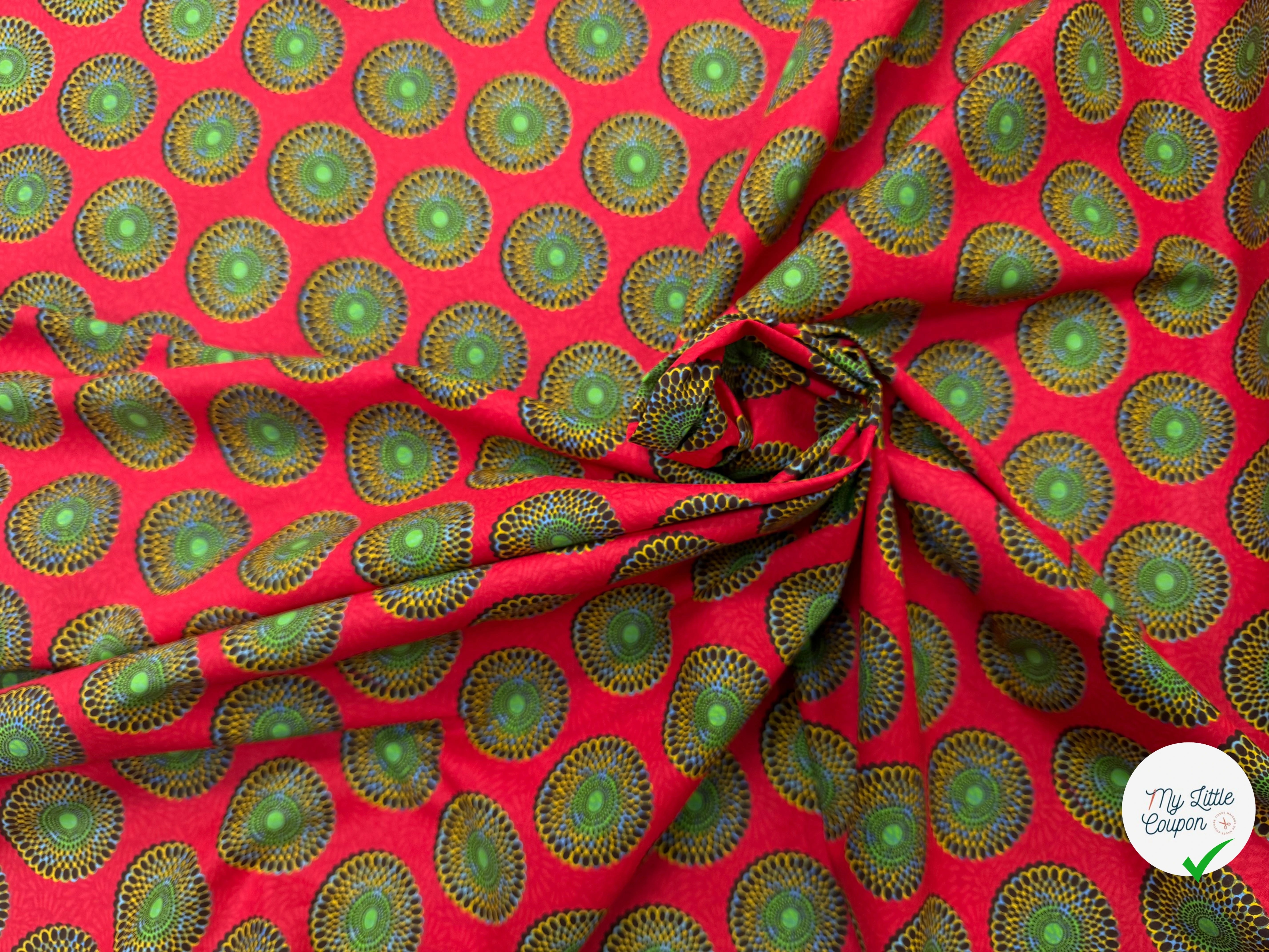 PERCALE DE COTON BAZIN ROUGE 150 CM - My Little Coupon