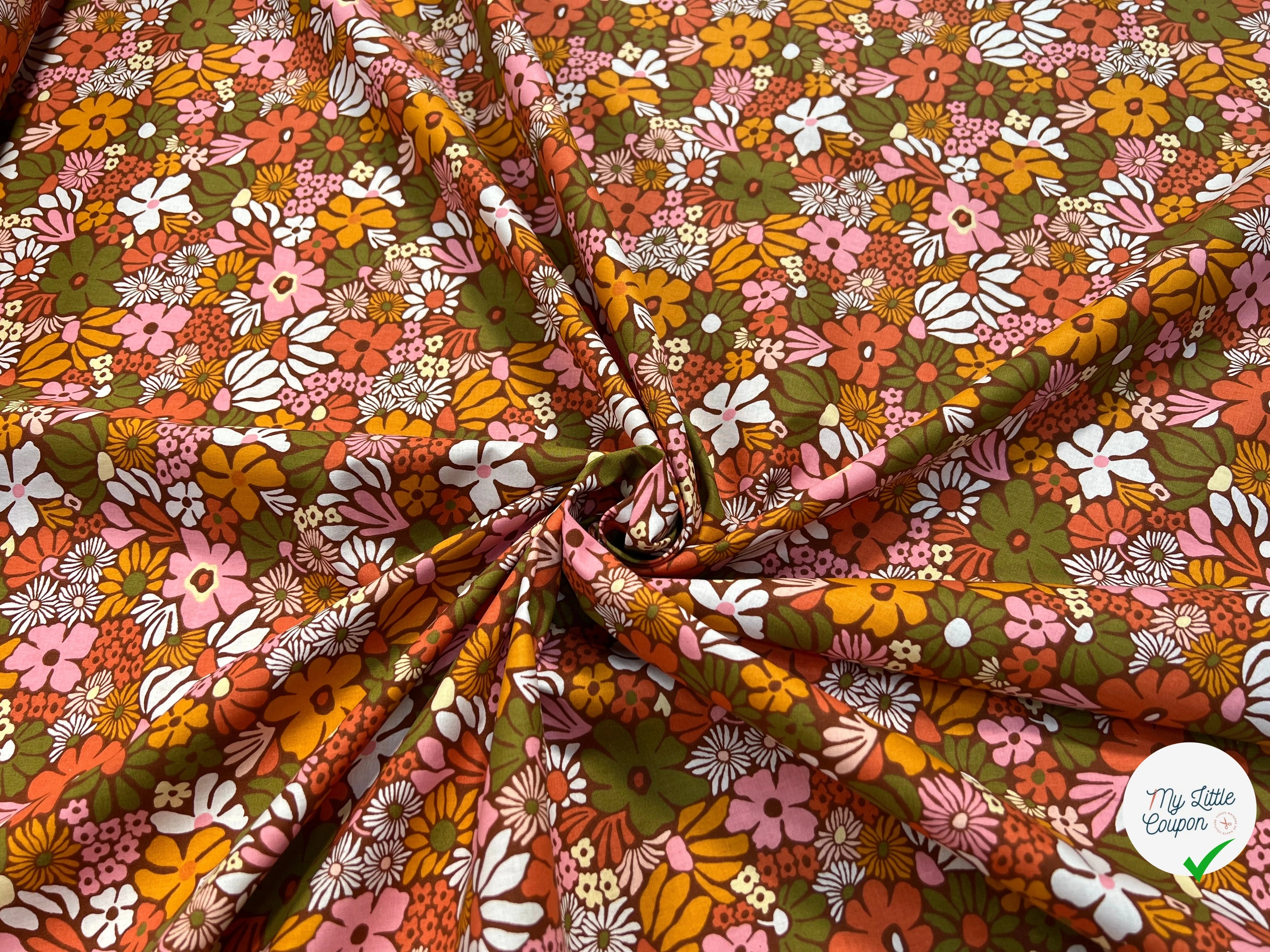 PERCALE DE COTON BEGONIA KAKI 150 CM - My Little Coupon