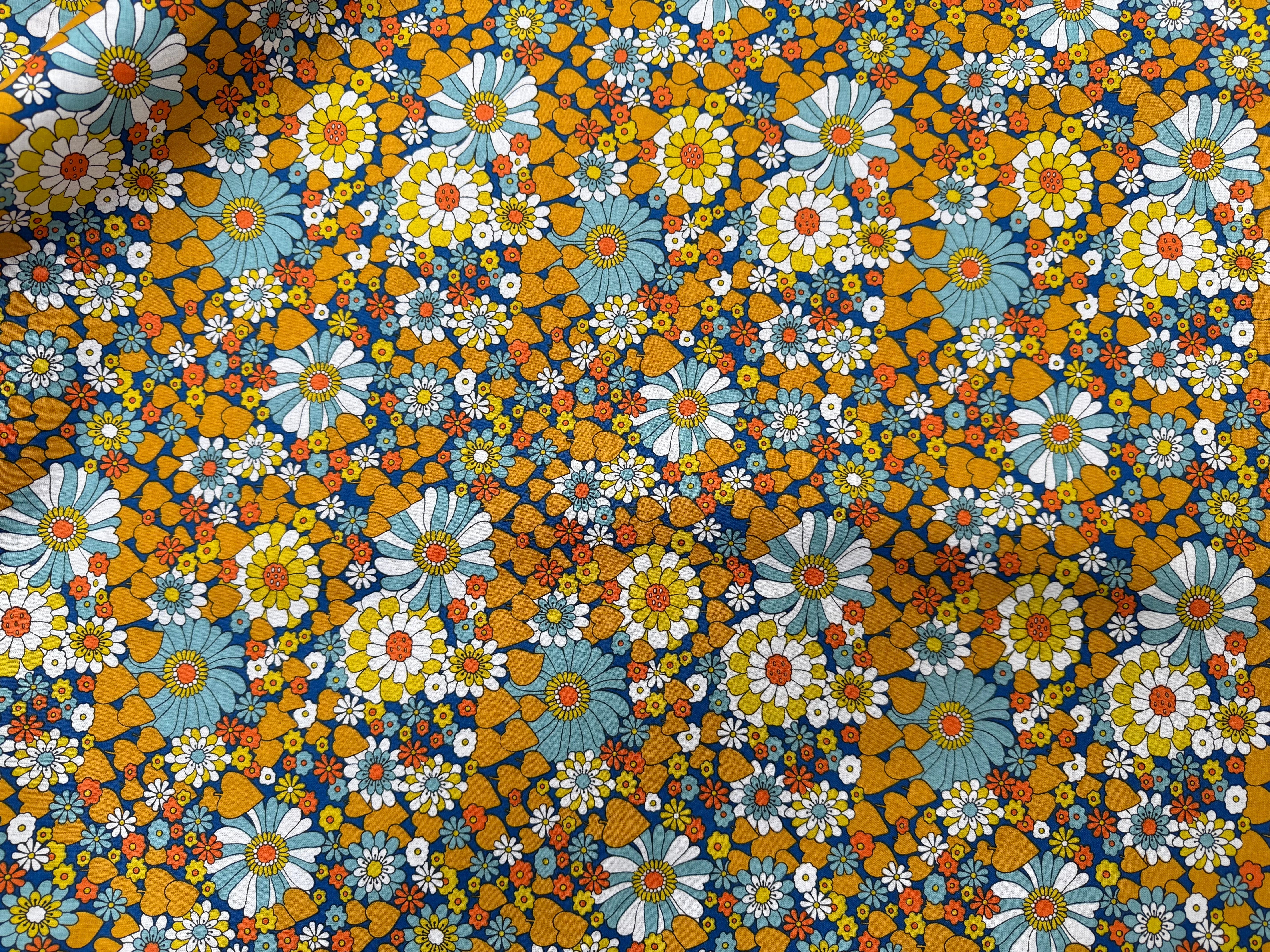 PERCALE DE COTON CHILL JAUNE BLEU 150 CM - My Little Coupon