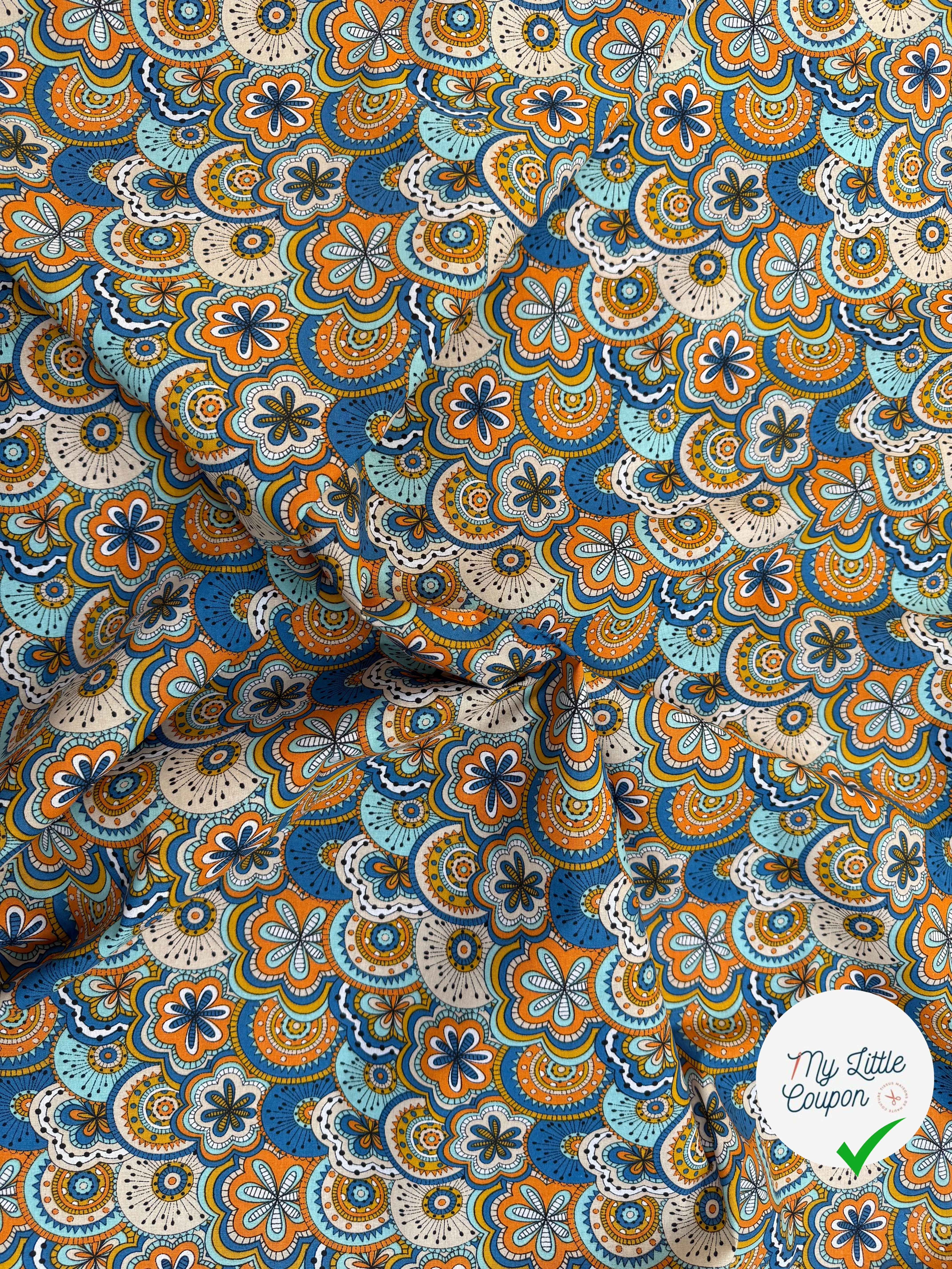 PERCALE DE COTON CHIMERE BLEU 150 CM - My Little Coupon