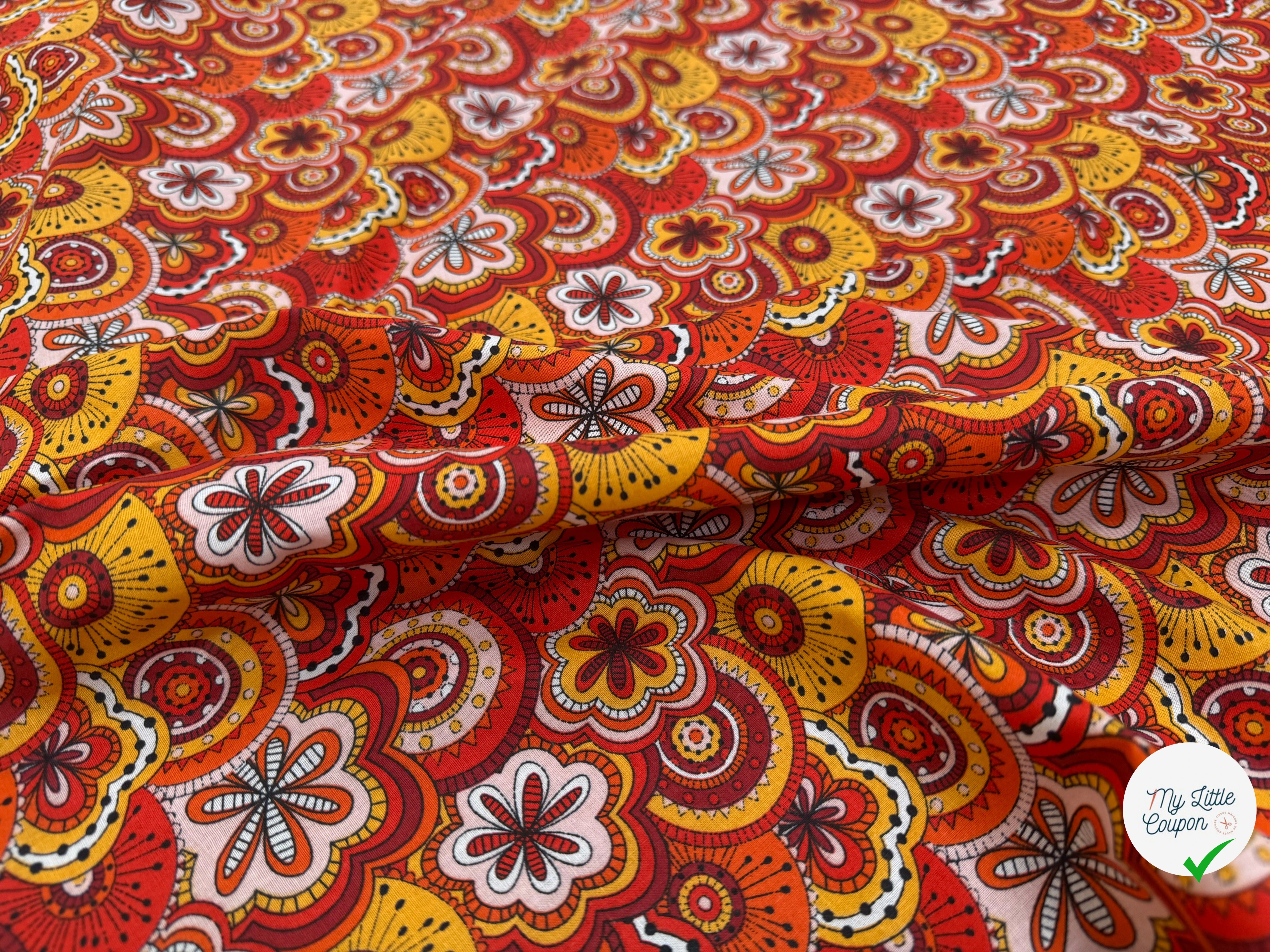 PERCALE DE COTON CHIMERE ROUGE 150 CM - My Little Coupon