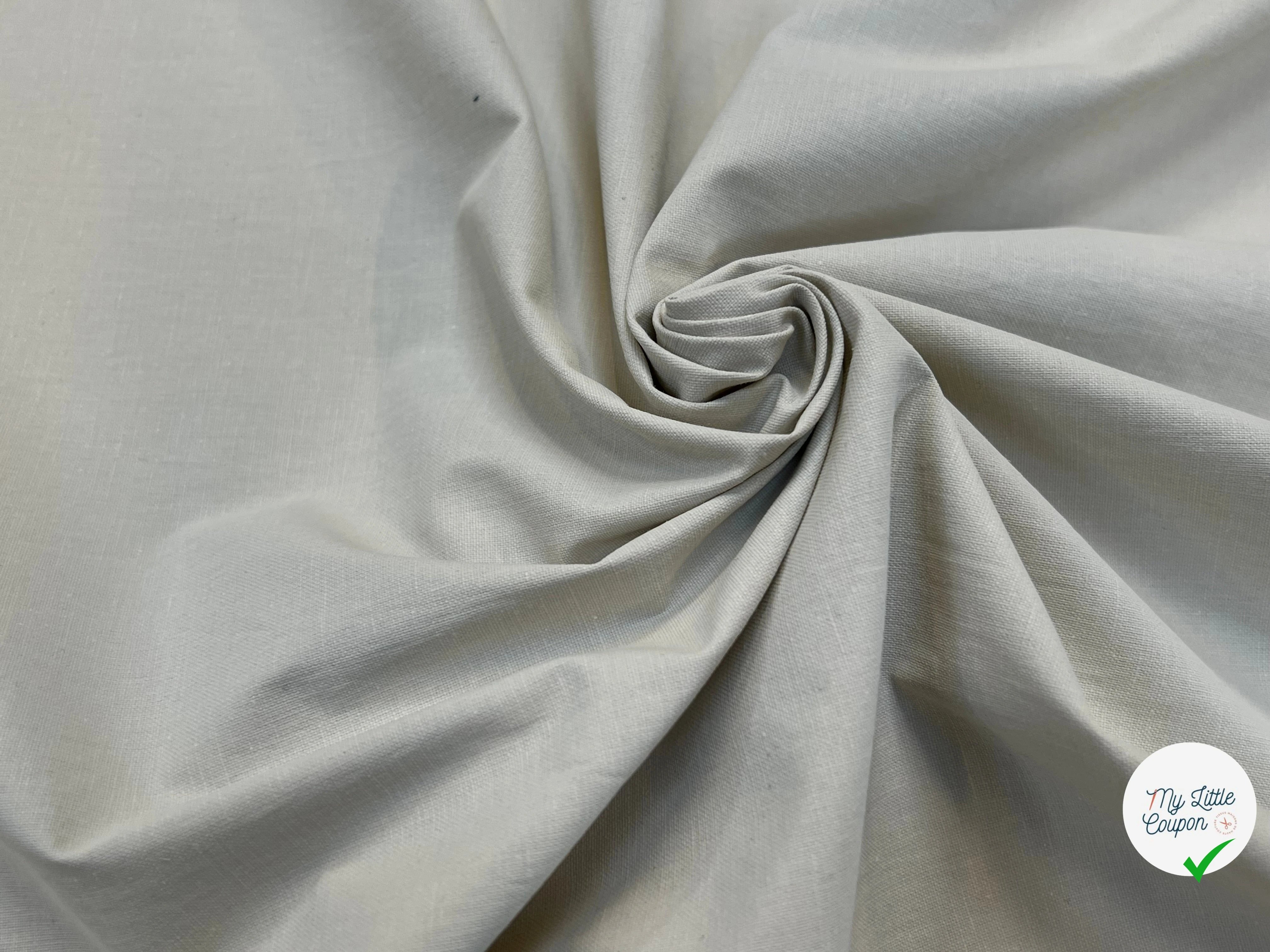 PERCALE DE COTON CHINTZÉ VILNIUS UNE FACE VANILLE ET L'AUTRE BLANC LÉGÈREMENT CASSÉ - My Little Coupon
