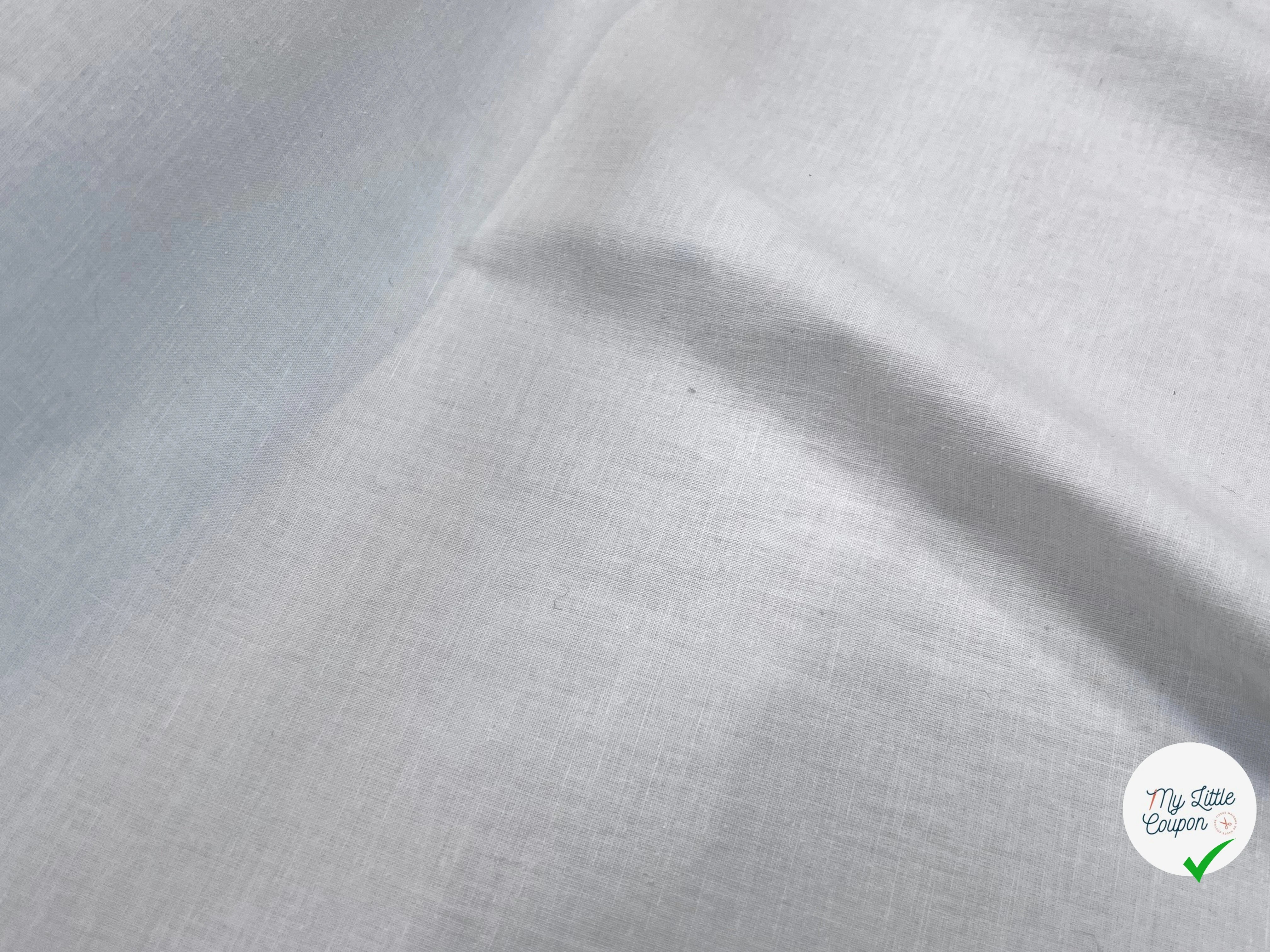 PERCALE DE COTON CHINTZÉ VILNIUS UNE FACE VANILLE ET L'AUTRE BLANC LÉGÈREMENT CASSÉ - My Little Coupon