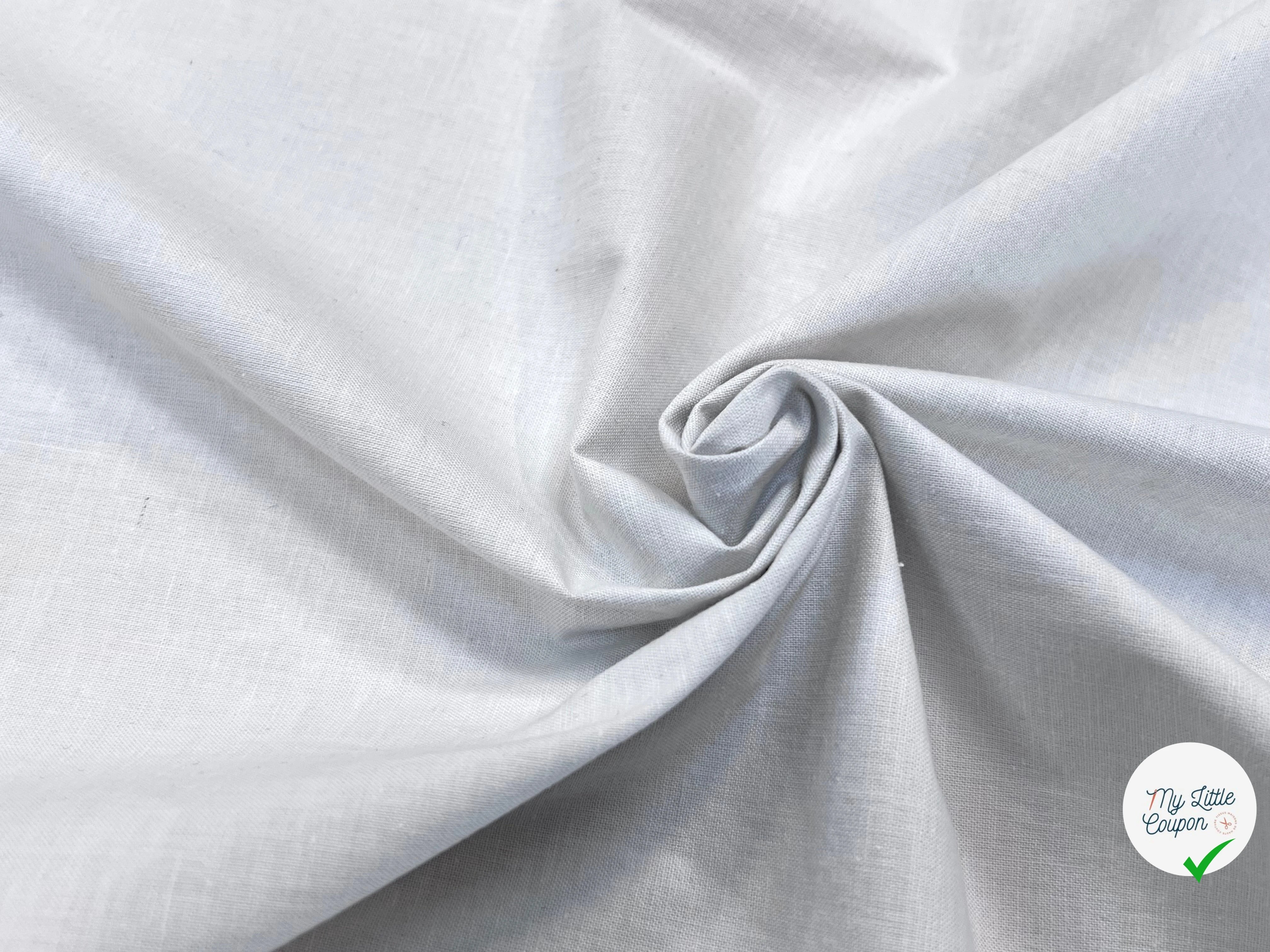 PERCALE DE COTON CHINTZÉ VILNIUS UNE FACE VANILLE ET L'AUTRE BLANC LÉGÈREMENT CASSÉ - My Little Coupon