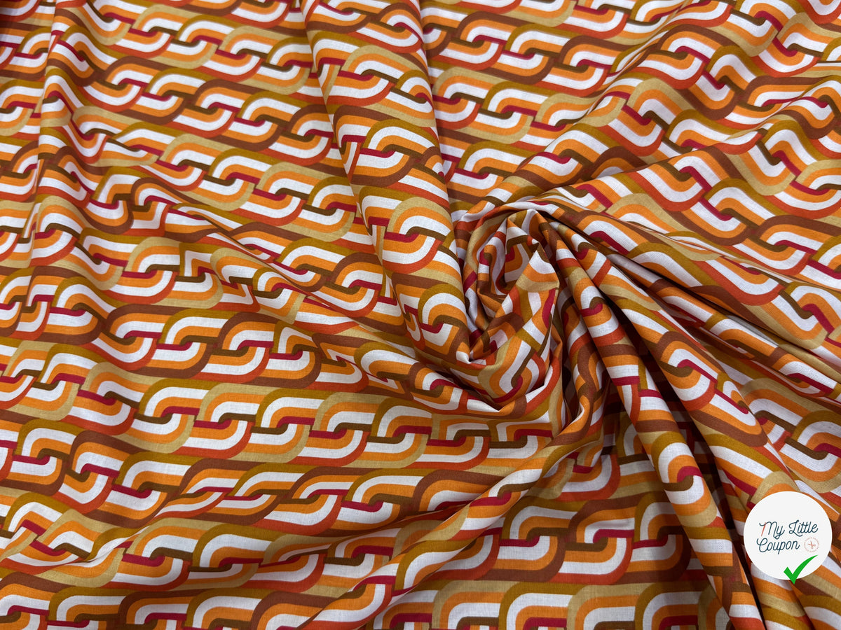 PERCALE DE COTON CLODETTE ORANGE 150 CM - My Little Coupon
