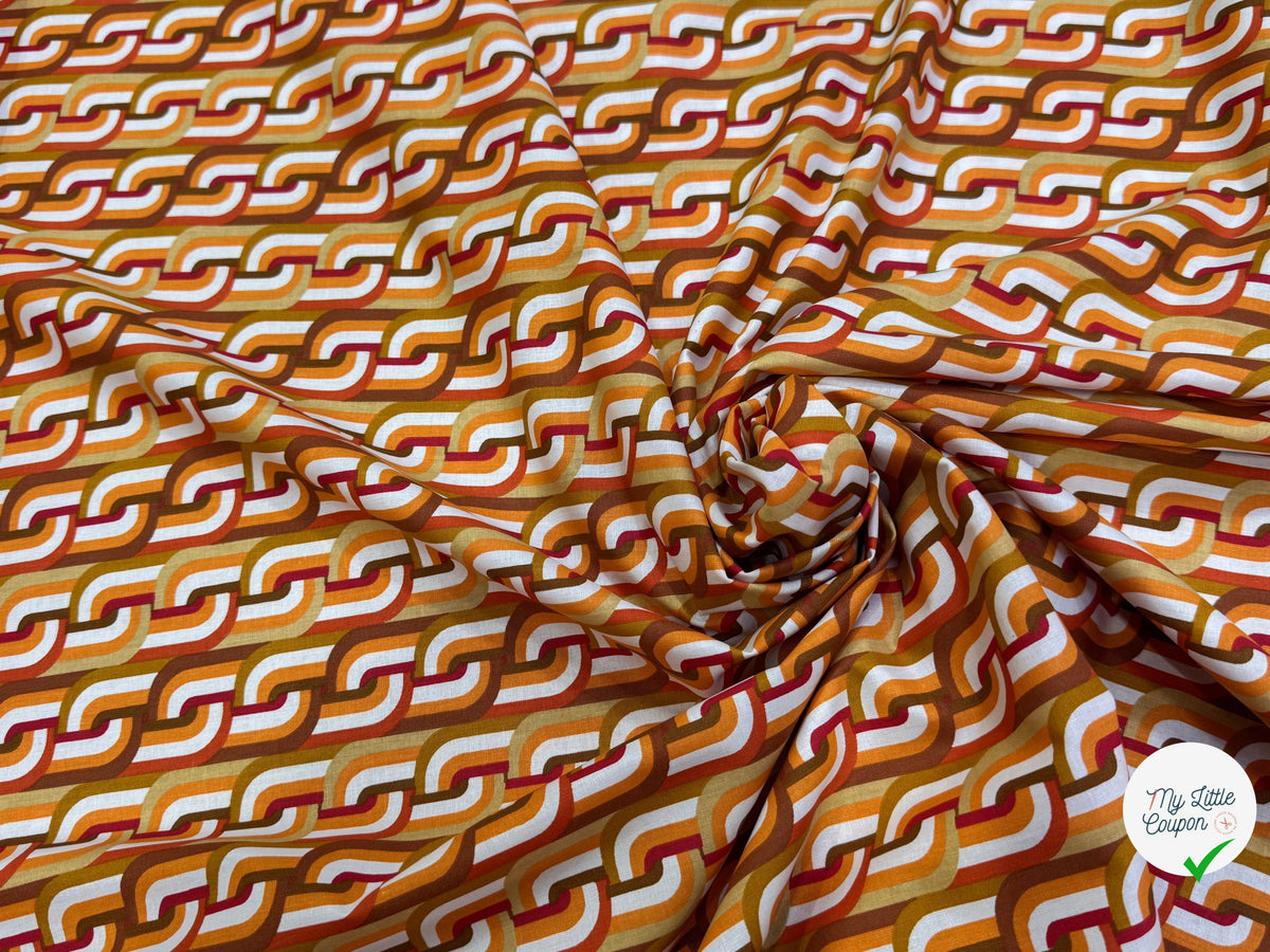 PERCALE DE COTON CLODETTE ORANGE 150 CM - My Little Coupon