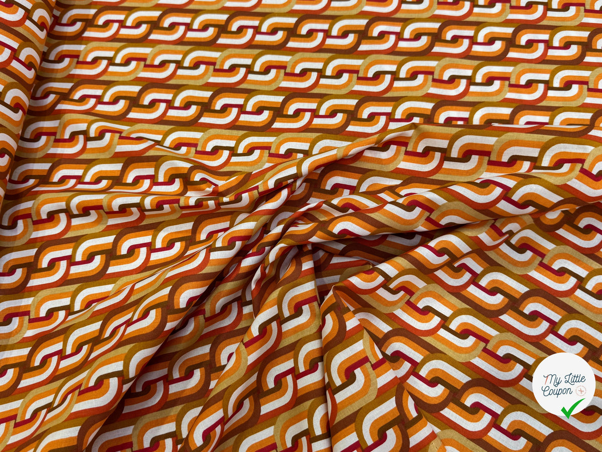 PERCALE DE COTON CLODETTE ORANGE 150 CM - My Little Coupon