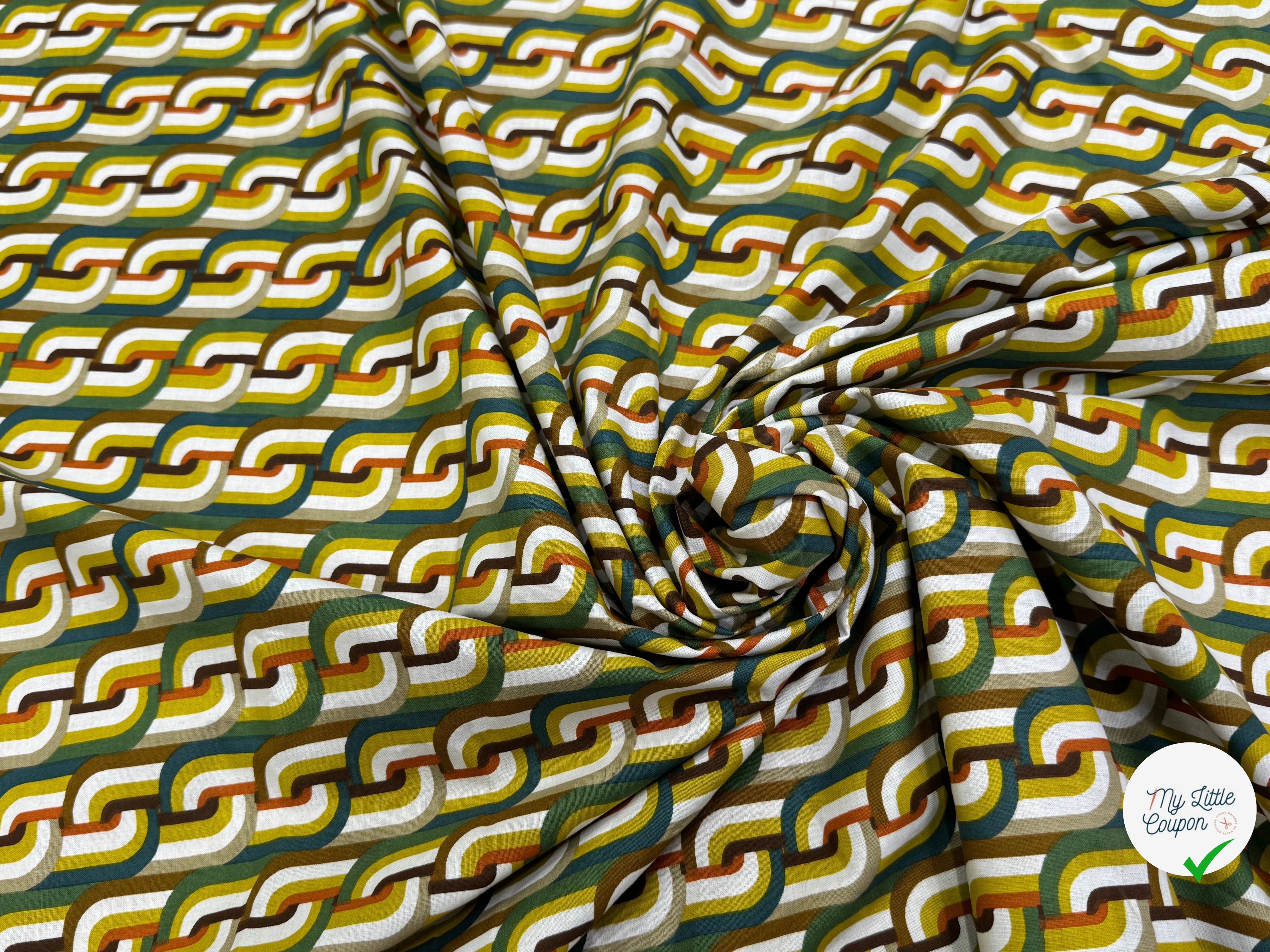 PERCALE DE COTON CLODETTE VERT 150 CM - My Little Coupon