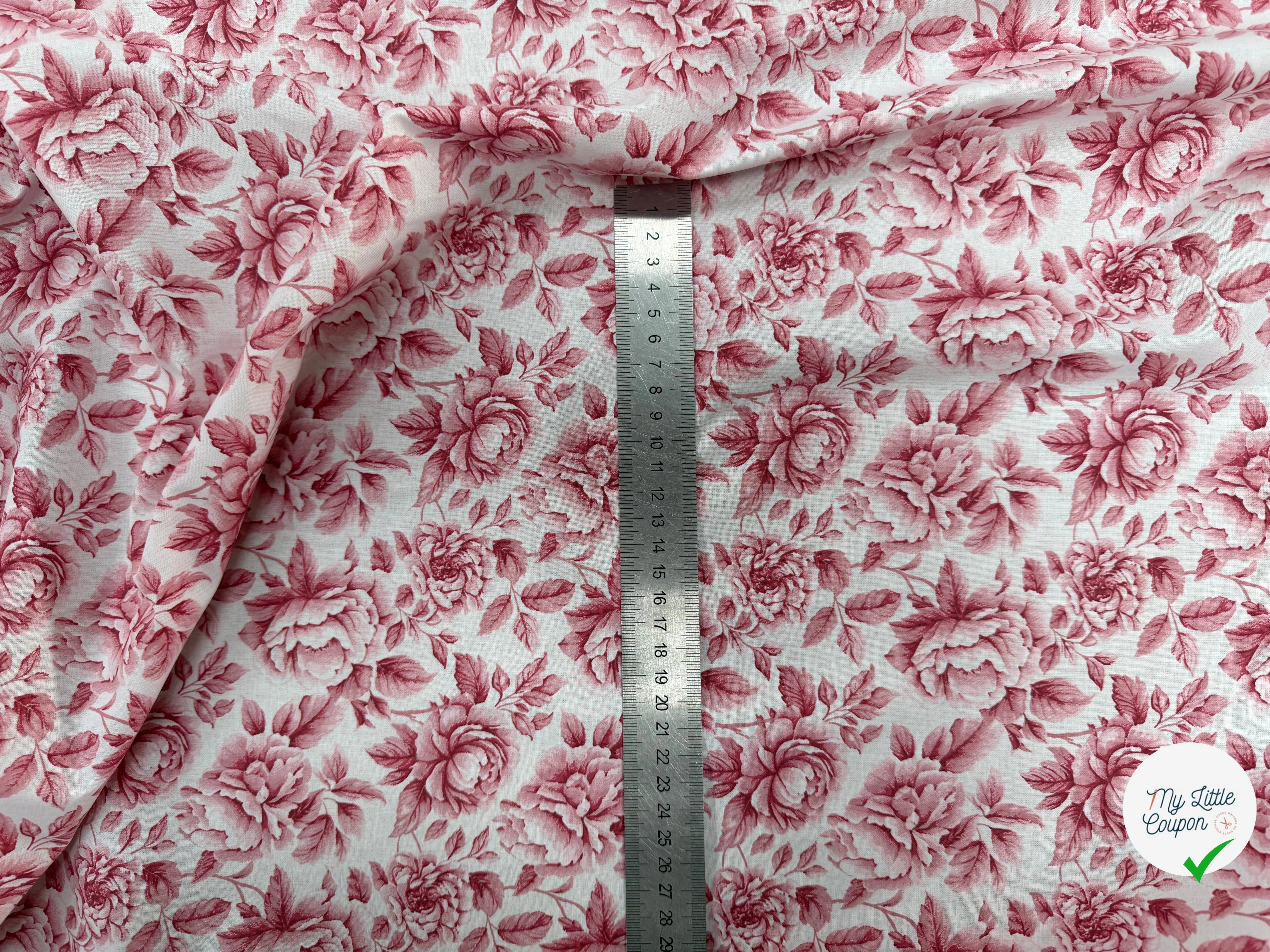 PERCALE DE COTON COBALT ROUGE 150 CM - My Little Coupon