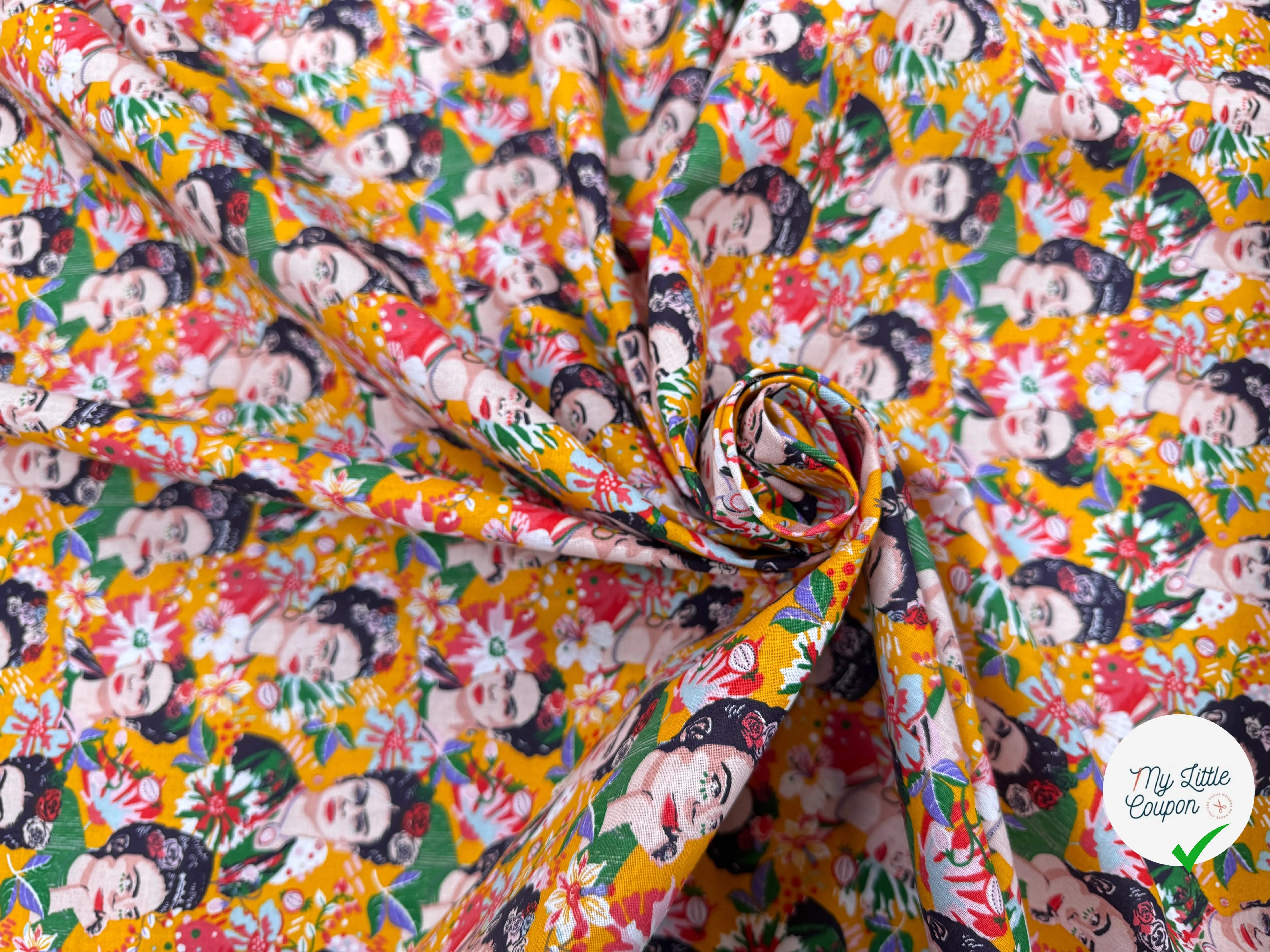 PERCALE DE COTON FELICIA JAUNE - My Little Coupon