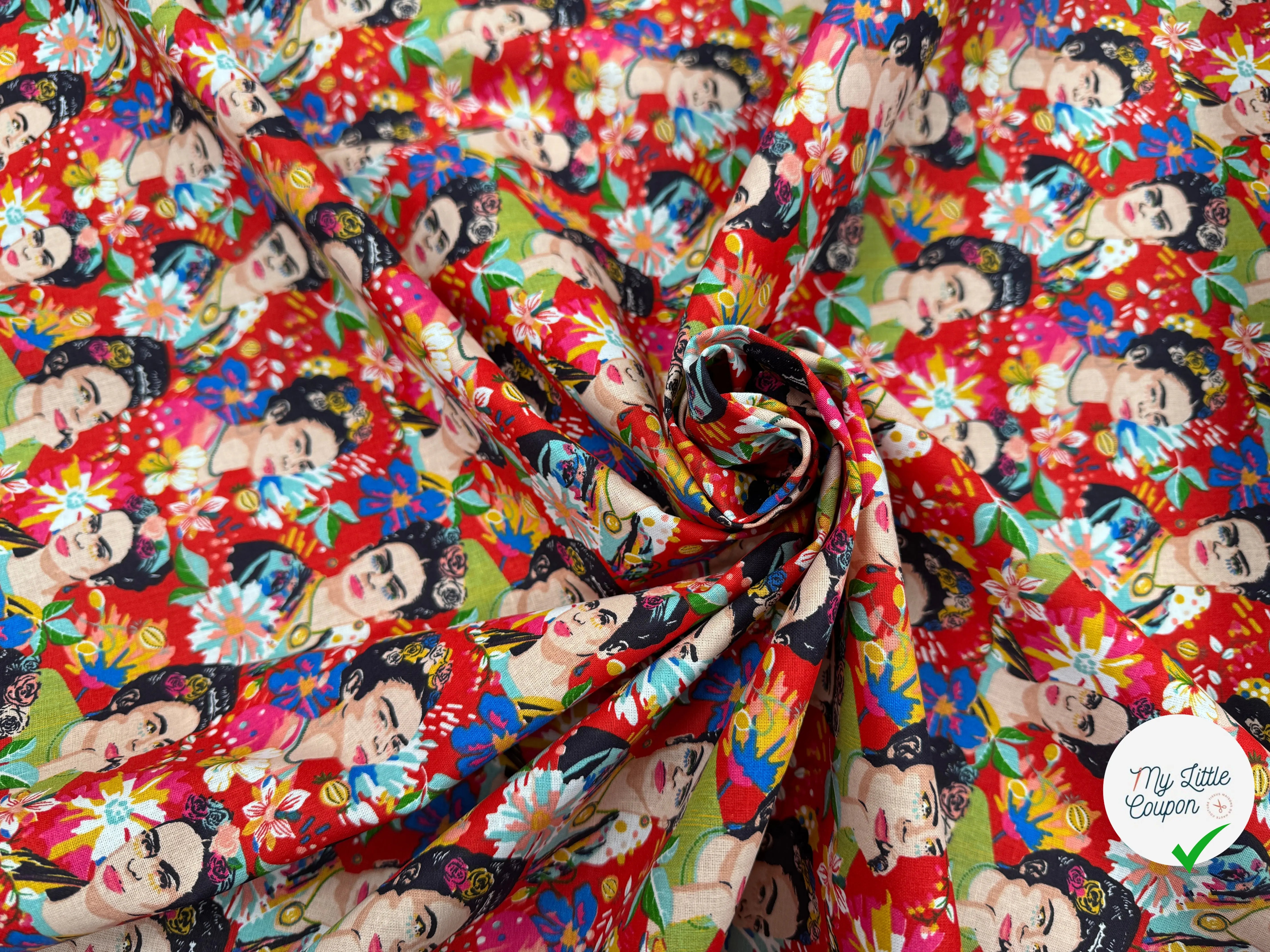 PERCALE DE COTON FELICIA ROUGE - My Little Coupon
