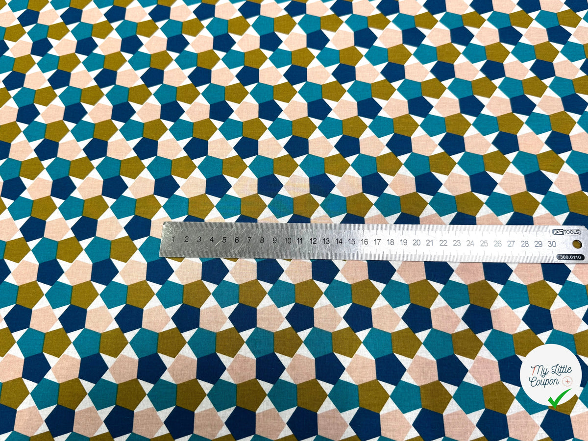 PERCALE DE COTON FES BLEU 150 CM - My Little Coupon
