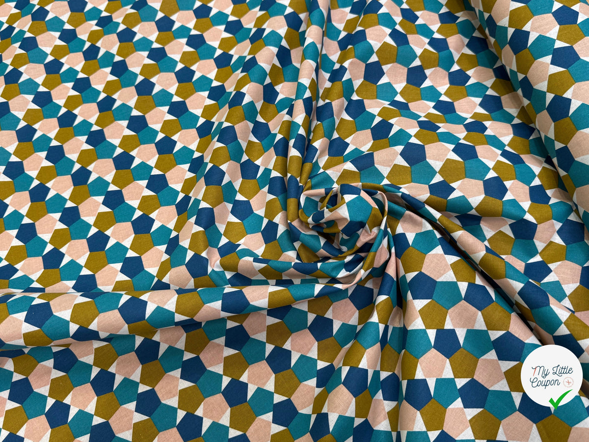 PERCALE DE COTON FES BLEU 150 CM - My Little Coupon