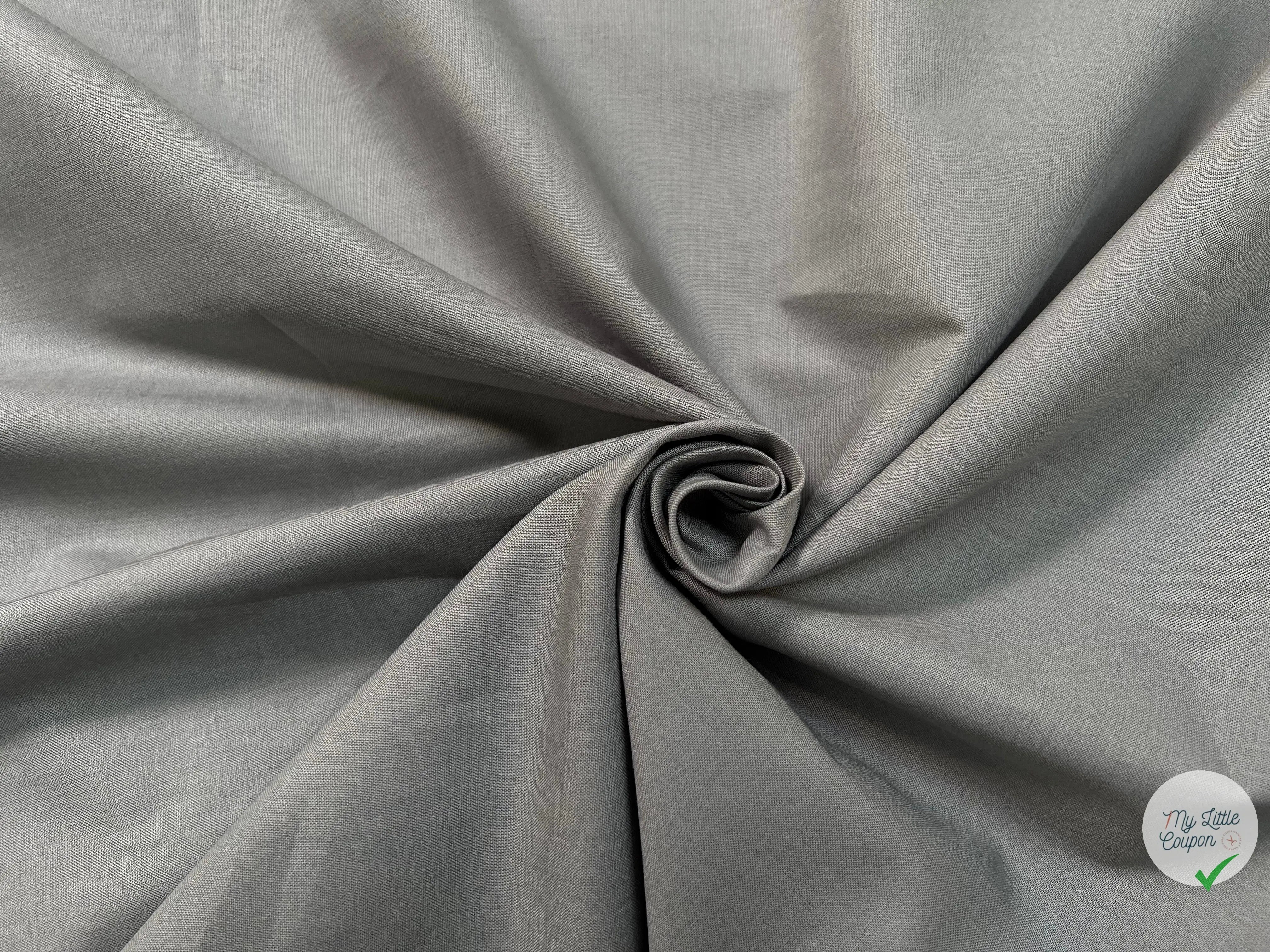 PERCALE DE COTON GRIS SOURIS - My Little Coupon - tissu - coudre