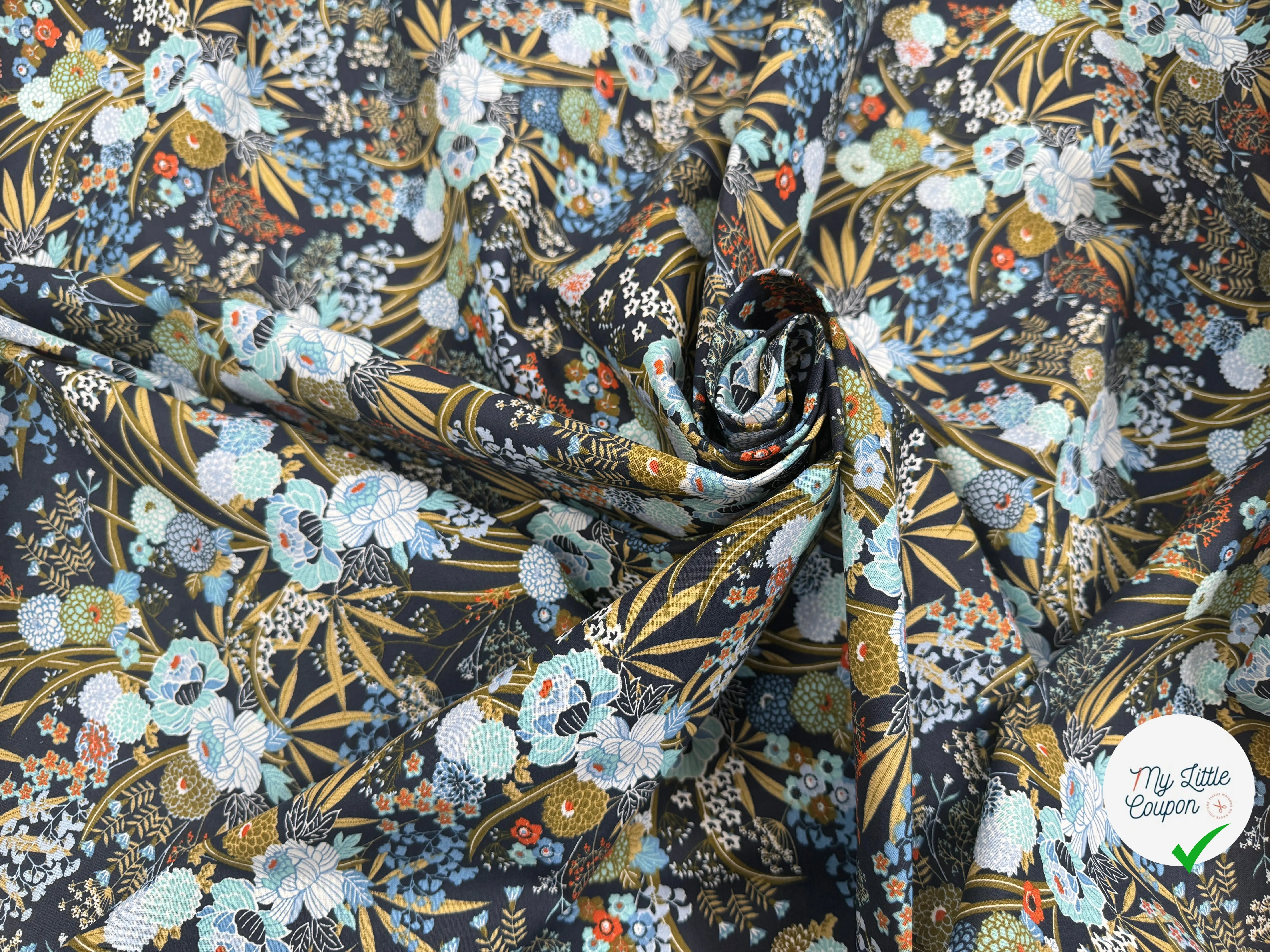 PERCALE DE COTON HARMONIE INDIGO - My Little Coupon